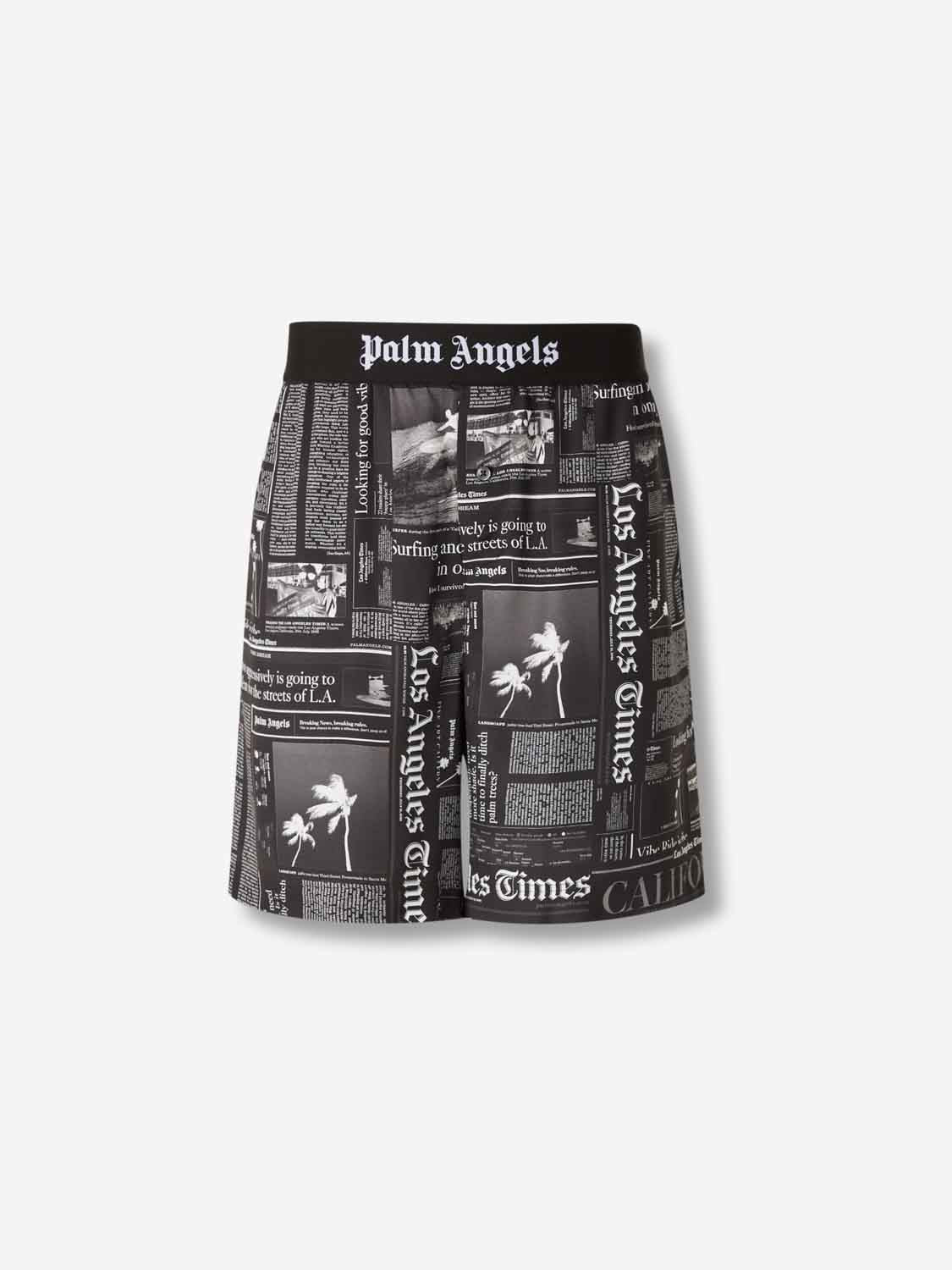 Palm Angels Hombre Barcelona Bermudas Estampado Periódico color Negro sku 523-001205 01 - Foto 1