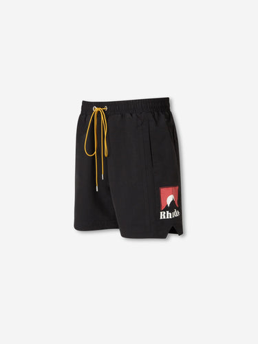 Rhude Hombre Barcelona Bermudas Nylon Logo color Negro sku 523-001231 01 - Foto 2