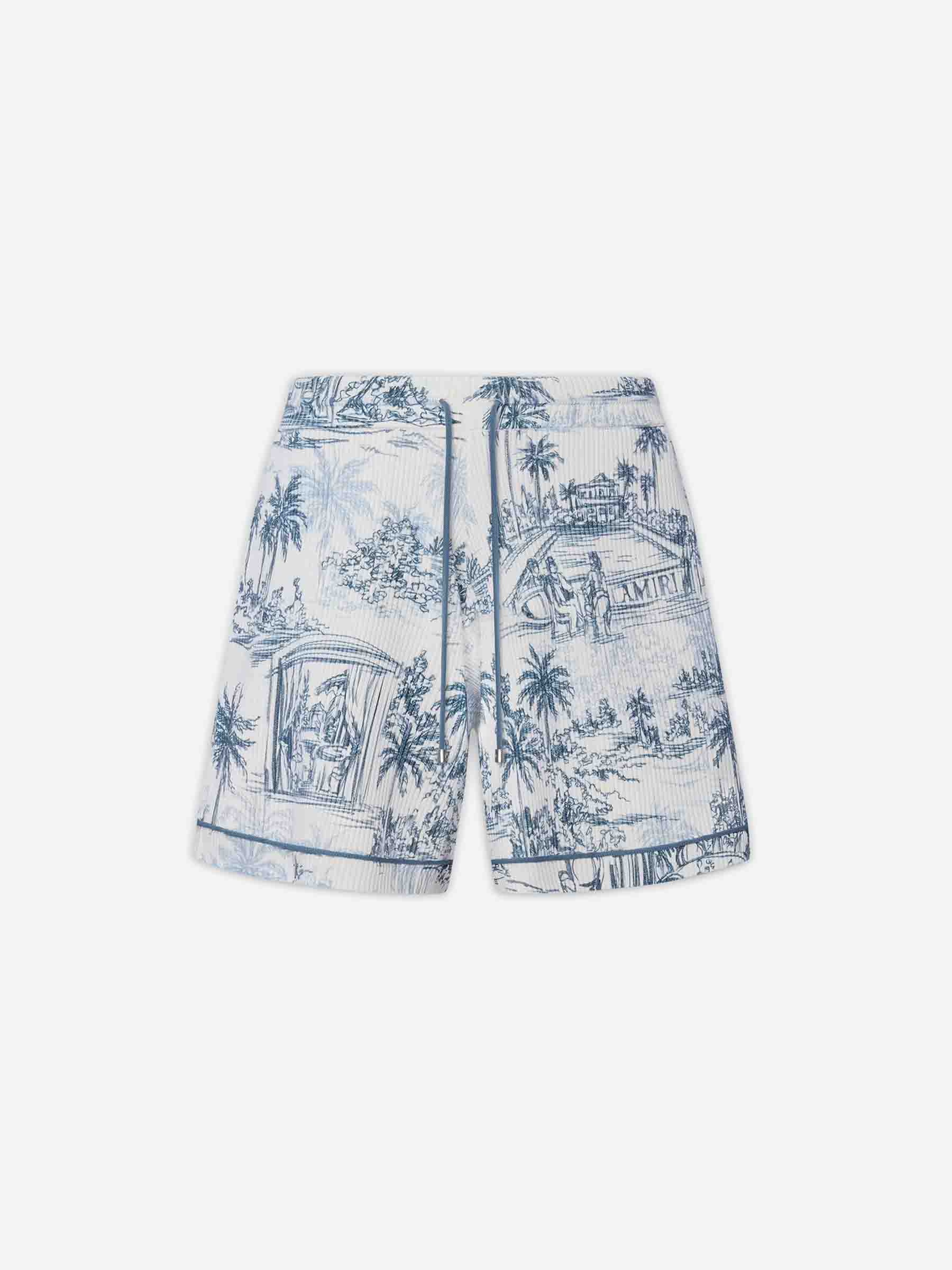 Amiri Hombre Barcelona Bermudas Motivo Palmeras color Azul Celeste sku 523-001266 01 - Foto 1