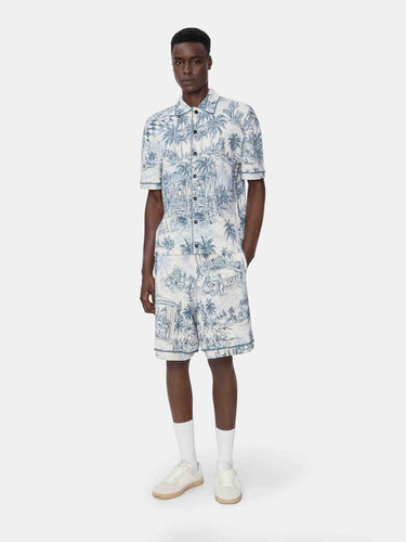 Amiri Hombre Barcelona Bermudas Motivo Palmeras color Azul Celeste sku 523-001266 01 - Foto 2
