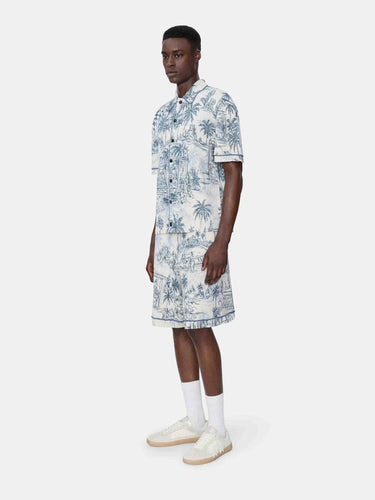 Amiri Hombre Barcelona Bermudas Motivo Palmeras color Azul Celeste sku 523-001266 01 - Foto 3