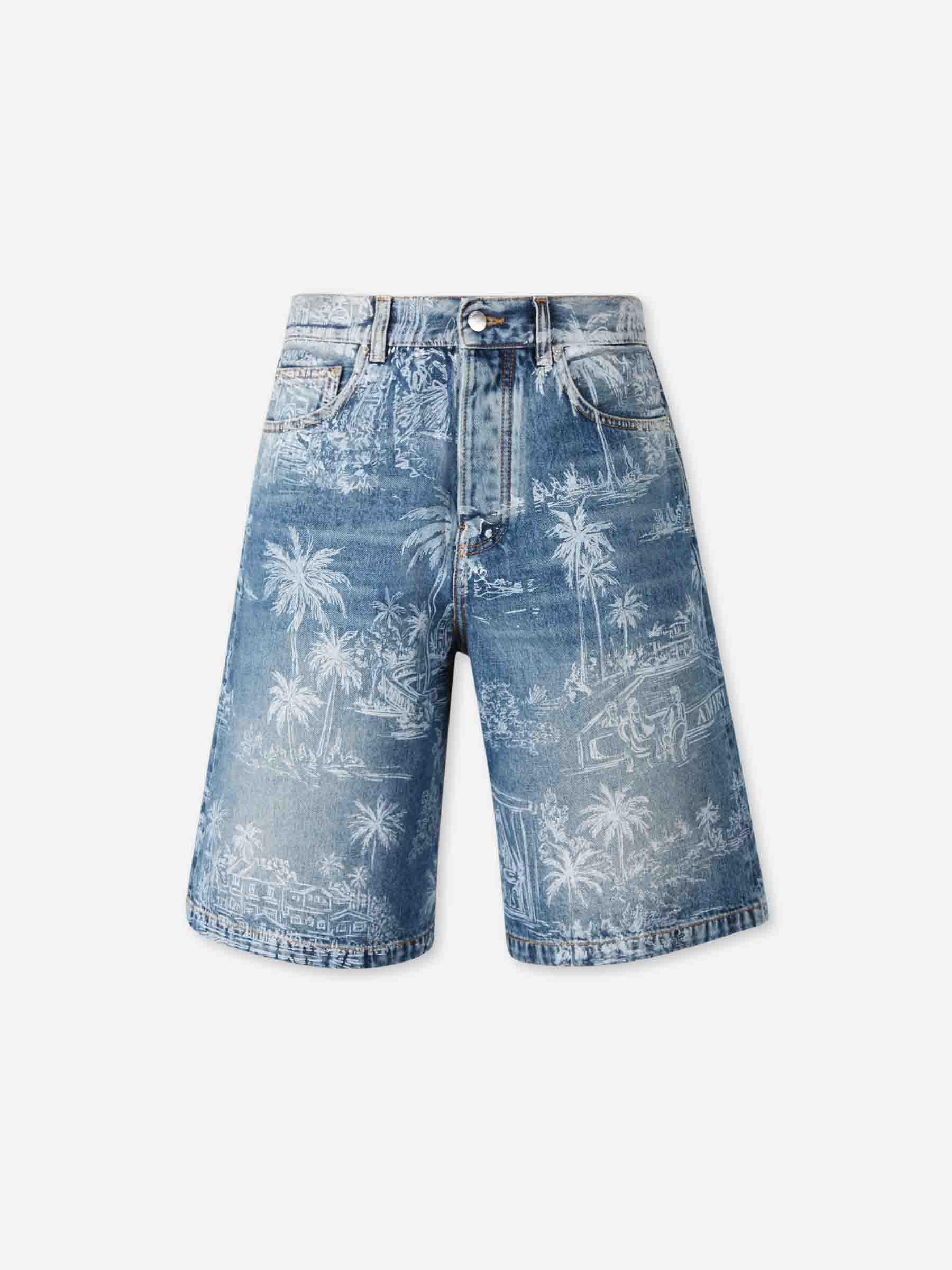 Amiri Hombre Barcelona Bermudas Denim Chateau Palms color Azul Denim sku 523-001268 01 - Foto 1
