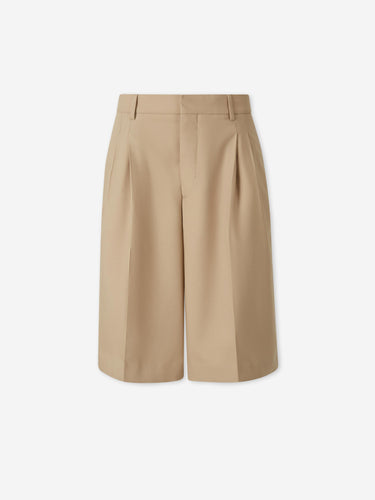 Ami Paris Hombre Barcelona Bermudas Pinzas Lana color Camel sku 523-001302 02 - Foto 1