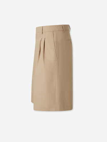 Ami Paris Hombre Barcelona Bermudas Pinzas Lana color Camel sku 523-001302 02 - Foto 2