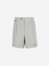 Lardini Hombre Barcelona Bermudas Lino Pinzas color Verde Manzana sku 523-001314 02 - Foto 1