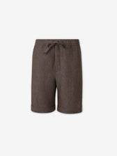 Canali Hombre Barcelona Bermudas Lisas Lino color Marrón Oscuro sku 523-001334 00 - Foto 1