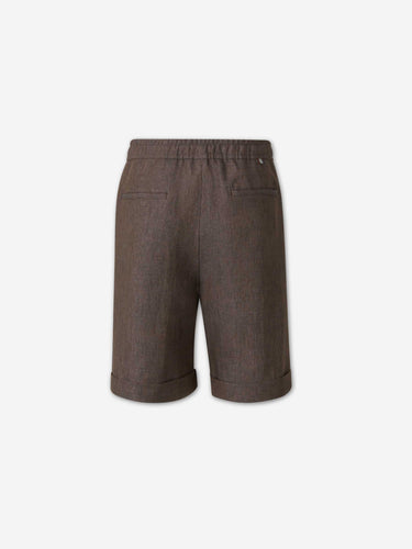 Canali Hombre Barcelona Bermudas Lisas Lino color Marrón Oscuro sku 523-001334 00 - Foto 2