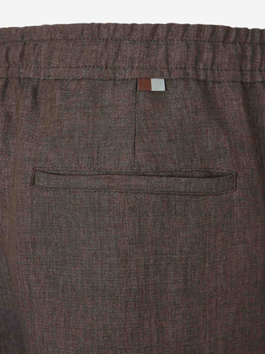Canali Hombre Barcelona Bermudas Lisas Lino color Marrón Oscuro sku 523-001334 00 - Foto 4