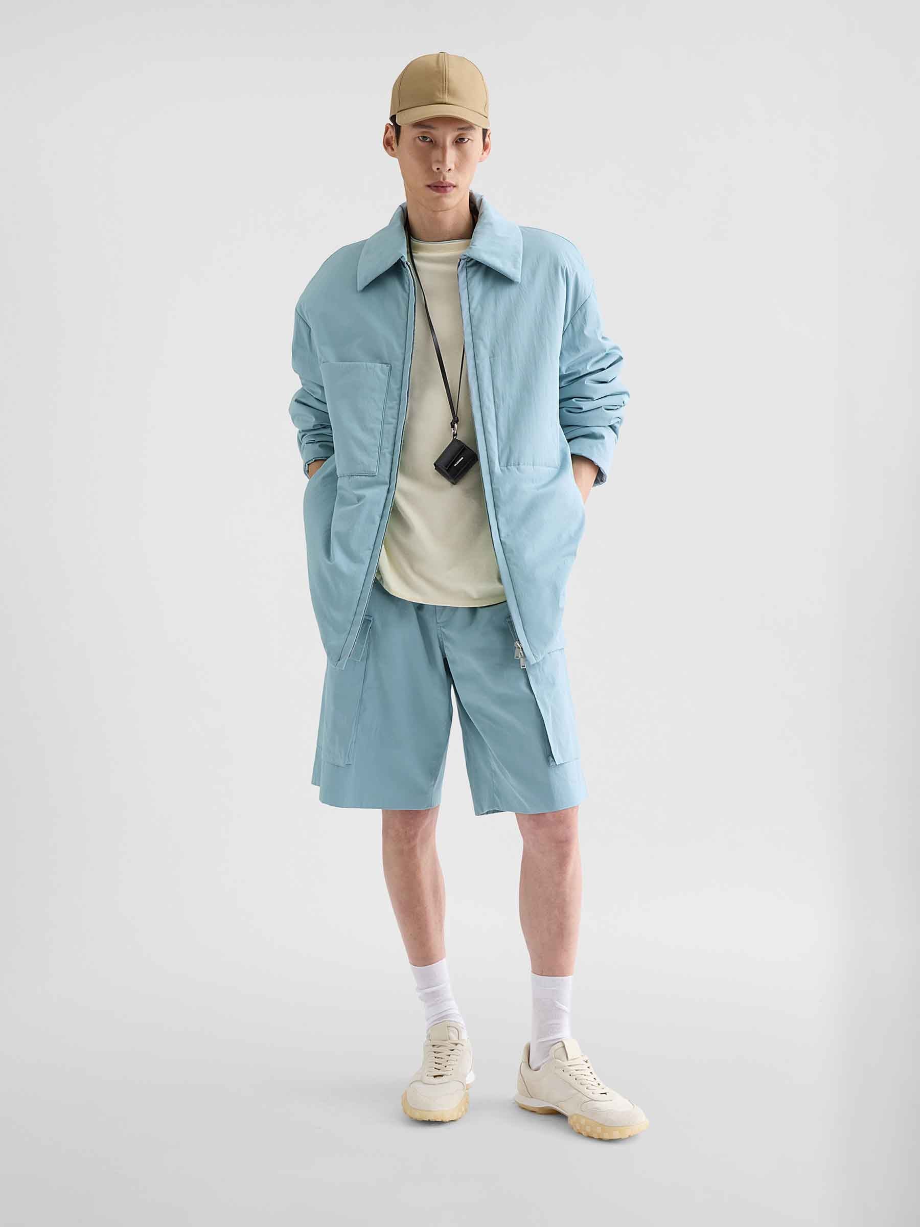 Jil Sander Hombre Barcelona Bermudas Cargo Algodón color Azul Celeste sku 523-001340 01 - Foto 2