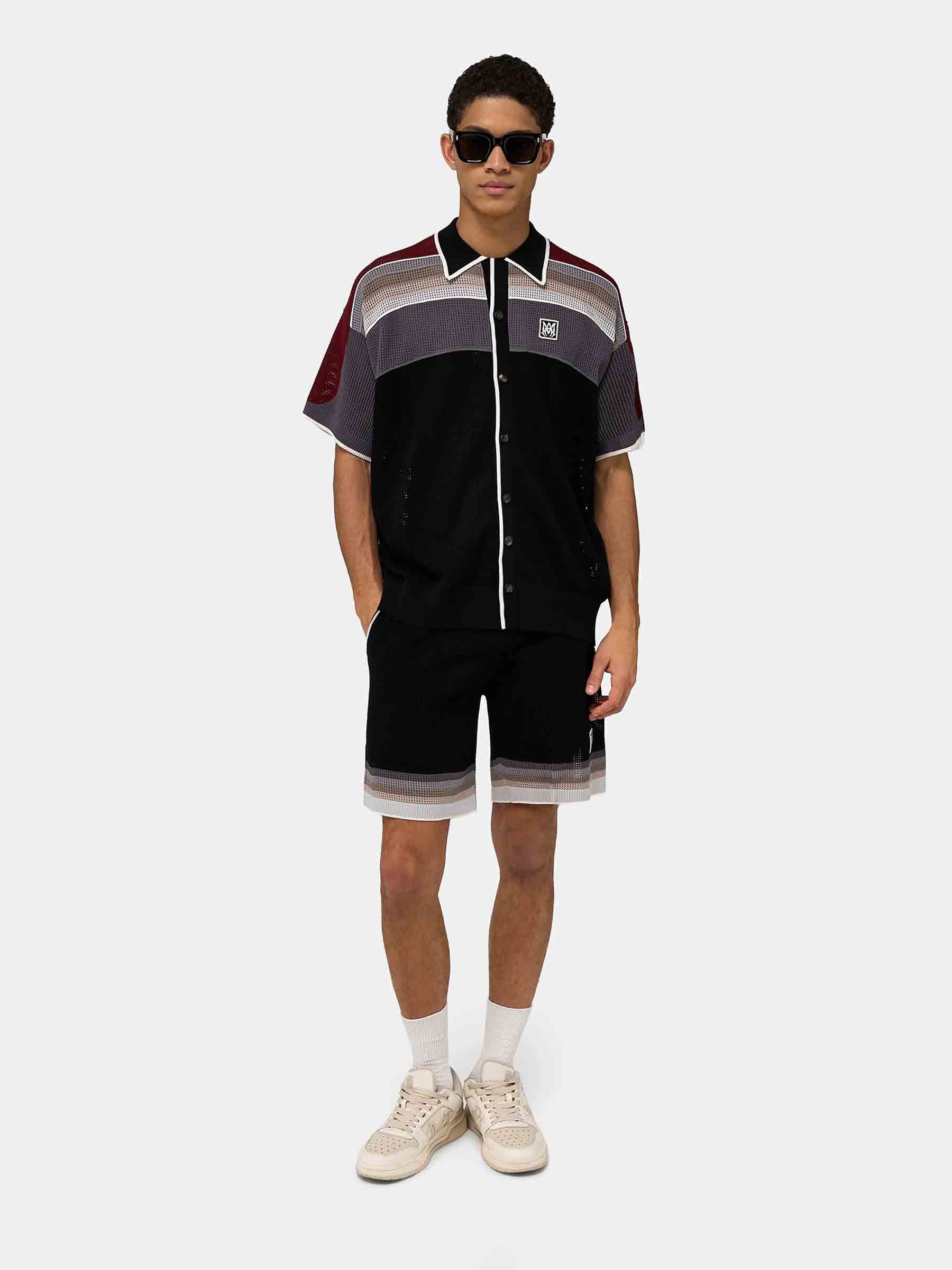 Amiri Hombre Barcelona Bermudas Punto Rayas color Negro sku 523-001367 01 - Foto 2