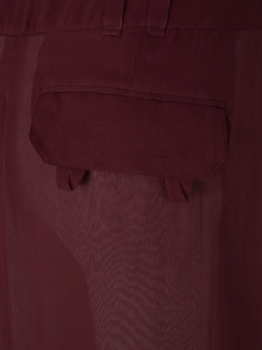Saint Laurent Mujer Barcelona Falda Midi Seda color Burdeos sku 750-001534 01 - Foto 5