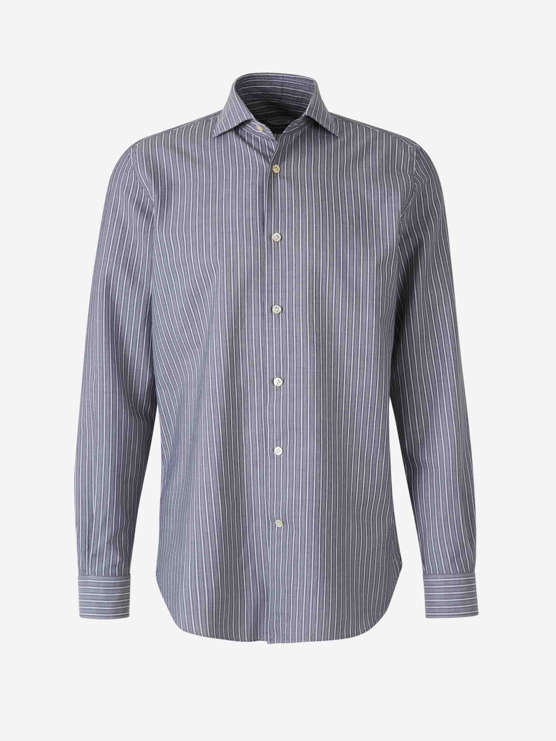 Vincenzo di Ruggiero Hombre Barcelona Camisa Rayas Algodón color Gris Antracita sku 531-006405 01 - Foto 1