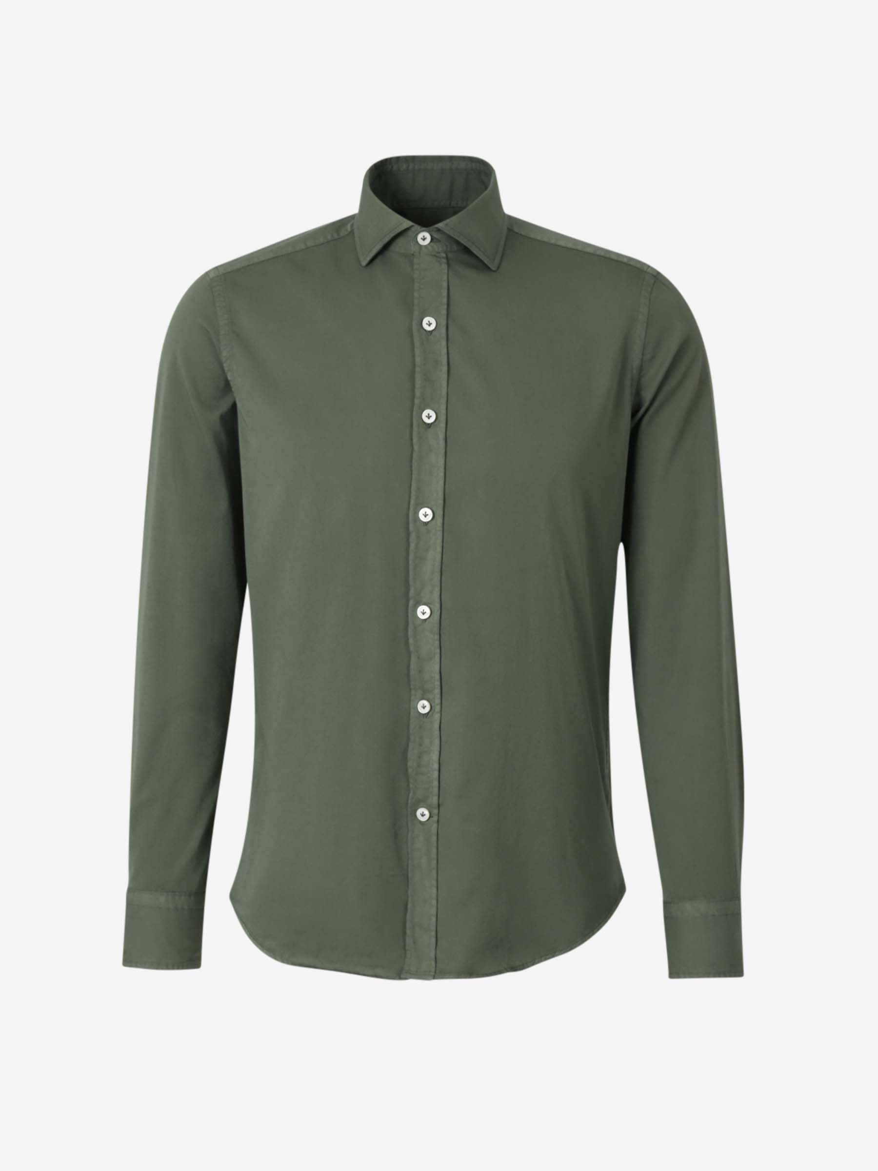Santa Eulalia Hombre Barcelona Camisa Lisa Algodón color Verde Oscuro sku 531-006433 02 - Foto 1