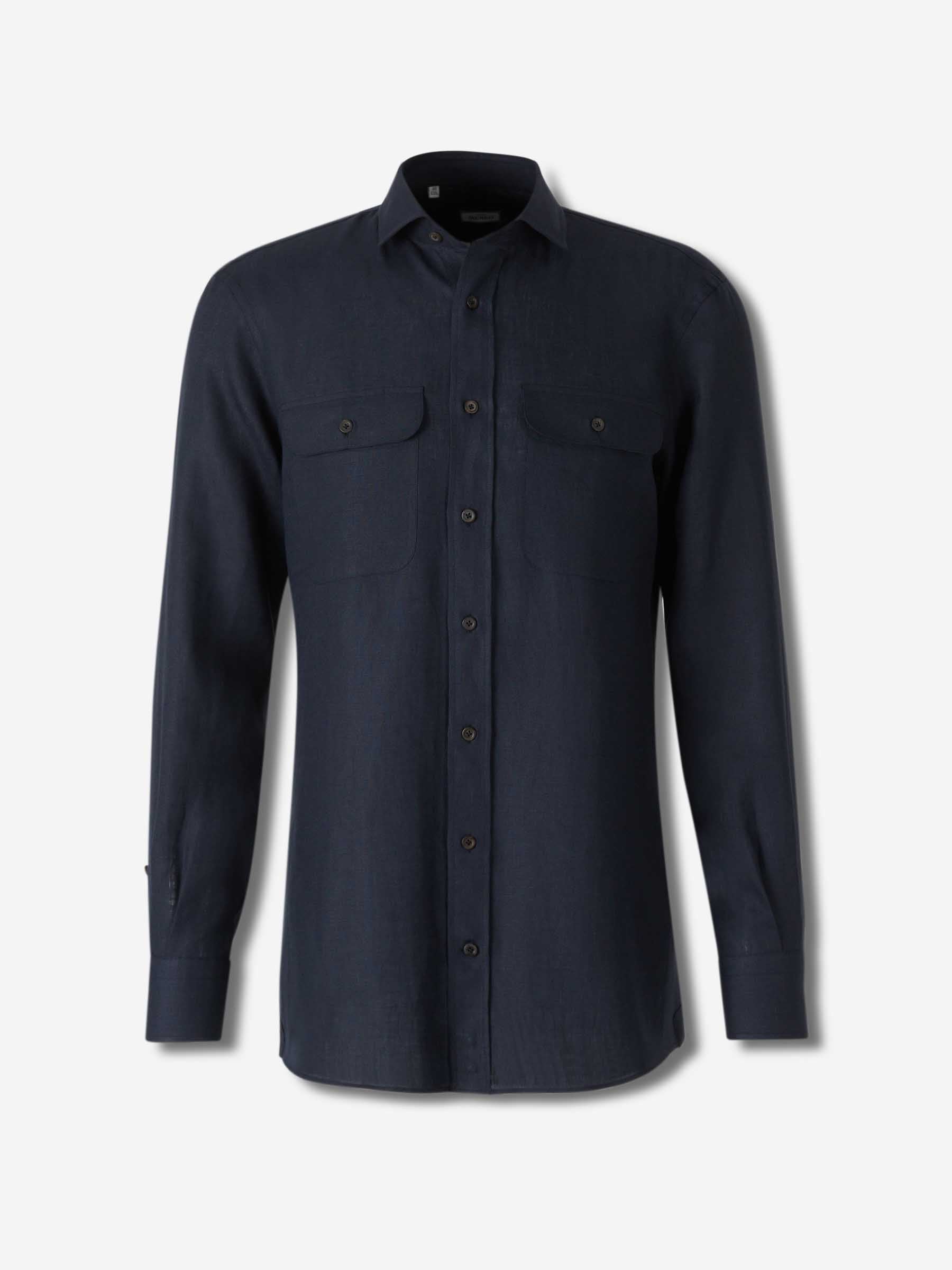 Atelier Munro Hombre Barcelona Camisa Recta Lino color Azul Marino sku 531-006510 01 - Foto 1