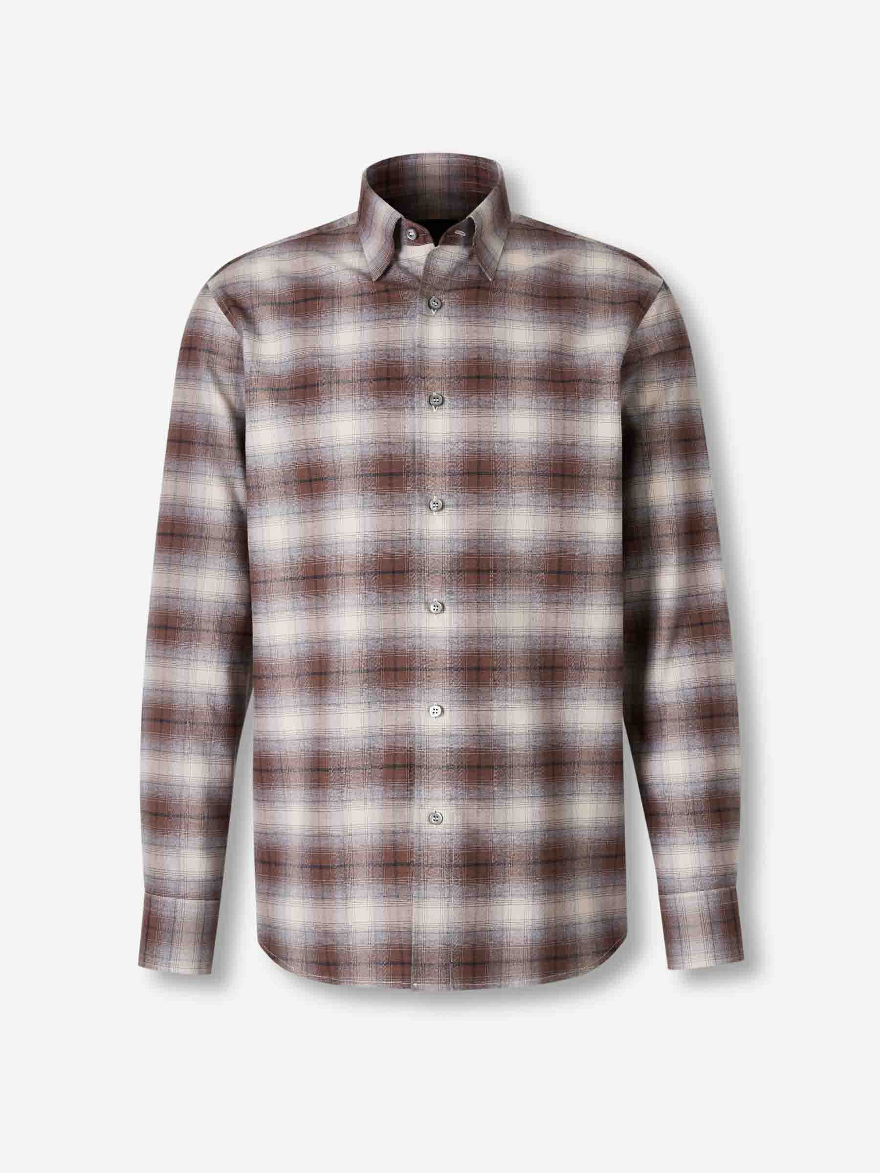 Brioni Hombre Barcelona Camisa cuadros algodón color Marrón sku 531-006522 01 - Foto 1