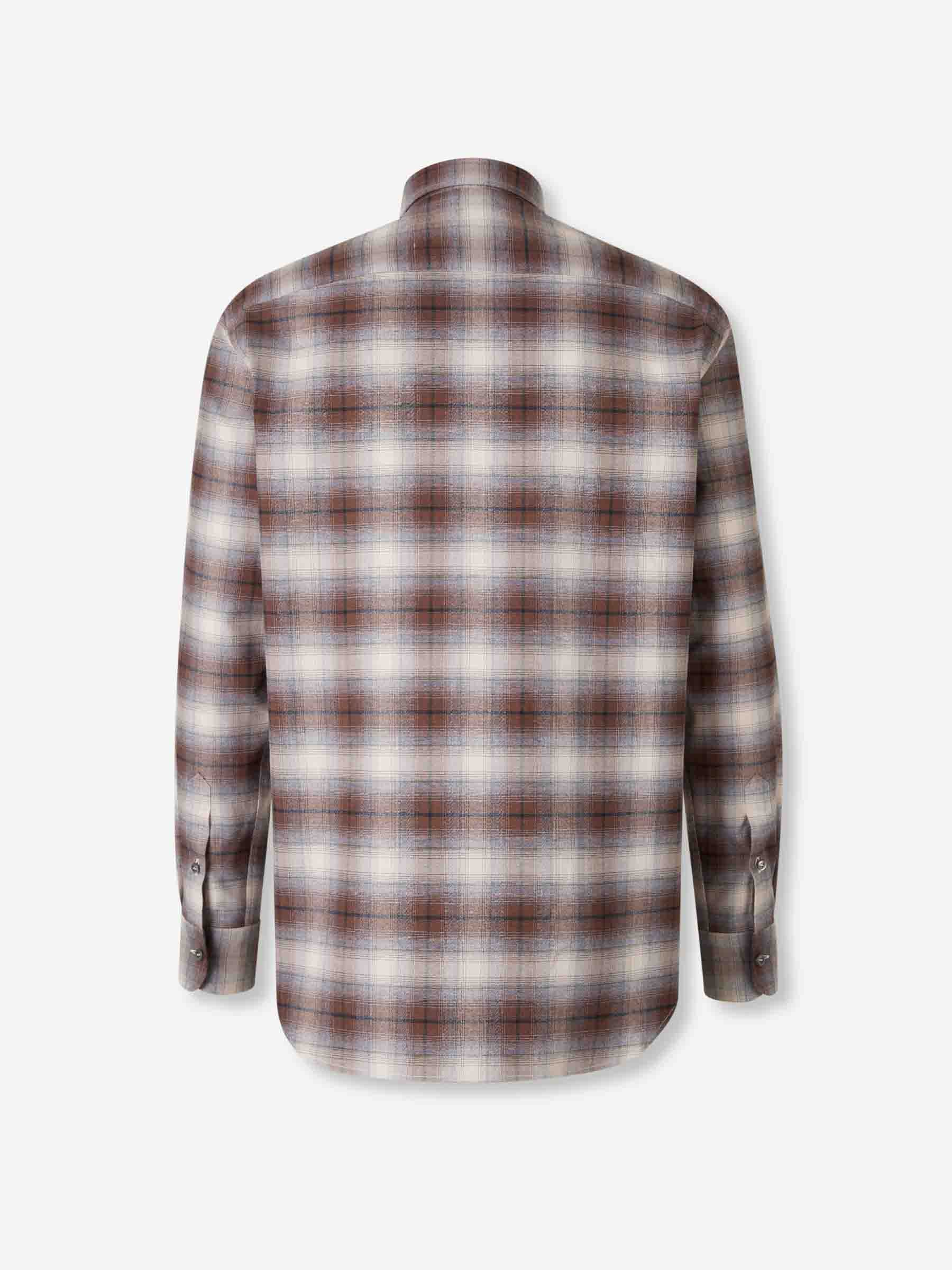 Brioni Hombre Barcelona Camisa cuadros algodón color Marrón sku 531-006522 01 - Foto 2