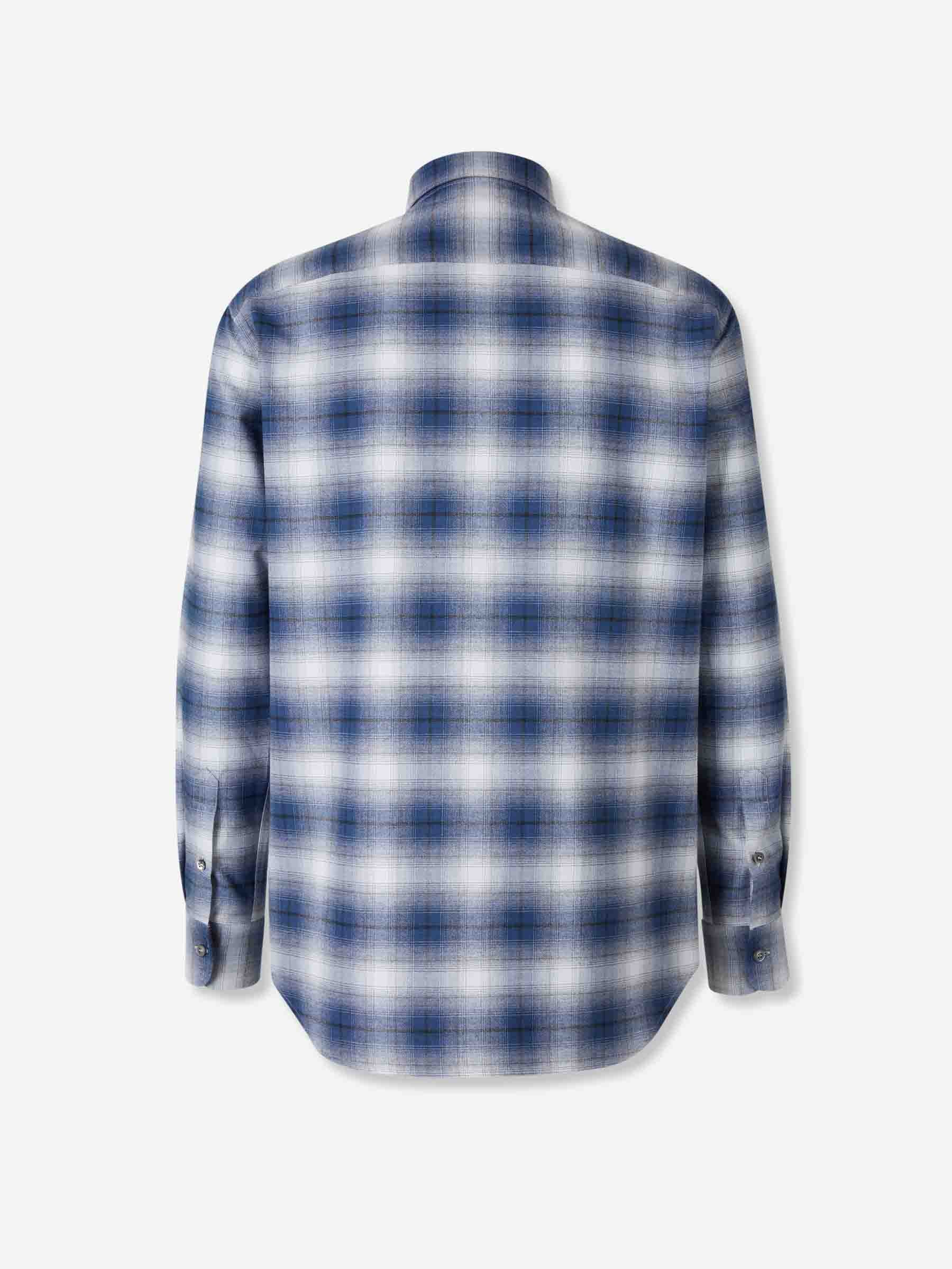 Brioni Hombre Barcelona Camisa cuadros algodón color Azul Cobalto sku 531-006522 02 - Foto 2