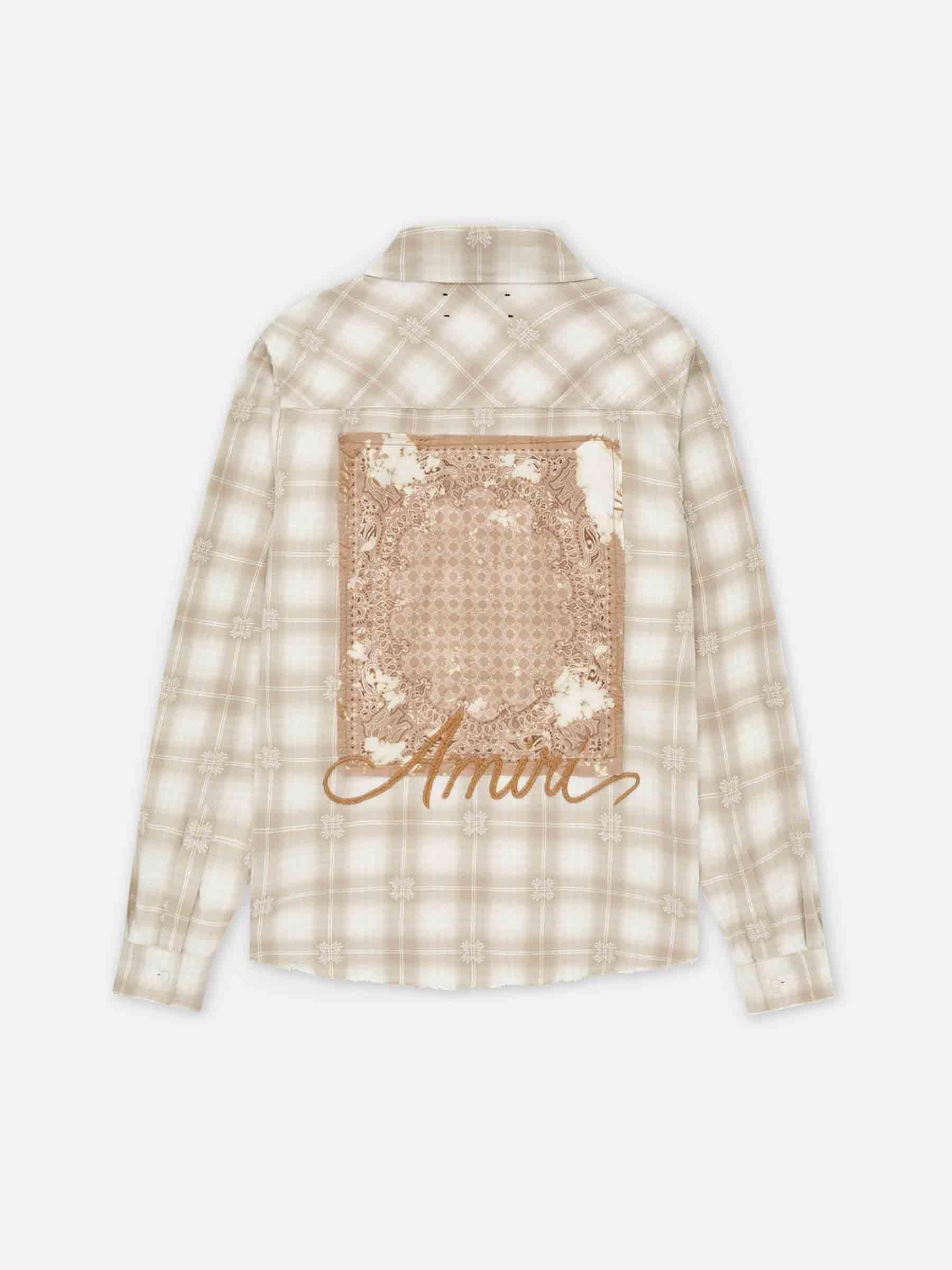 Amiri Hombre Barcelona Camisa Motivo Cuadros color Beige sku 531-006530 01 - Foto 2