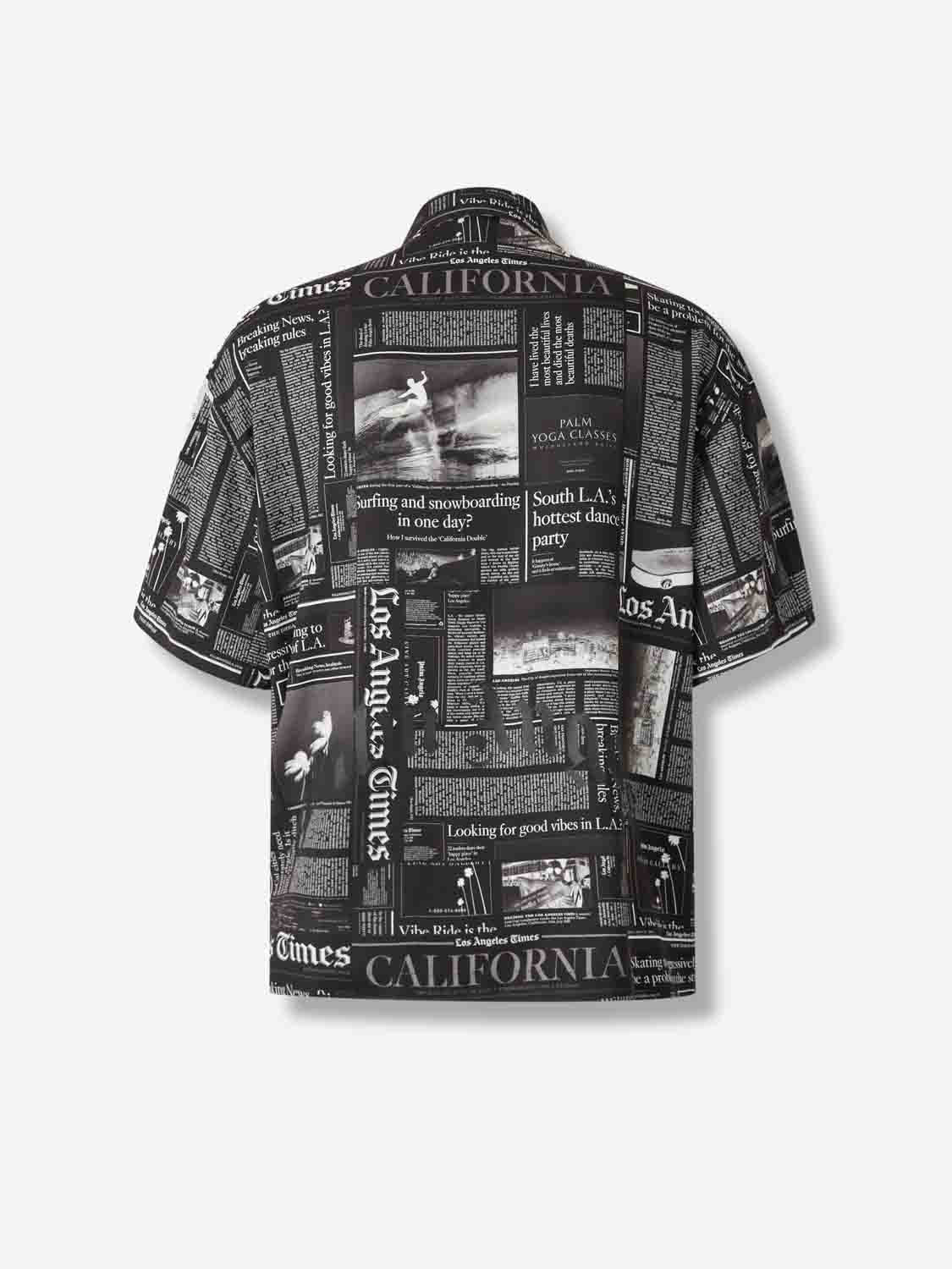 Palm Angels Hombre Barcelona Camiseta con motivo de periódico color Negro sku 531-006547 01 - Foto 2