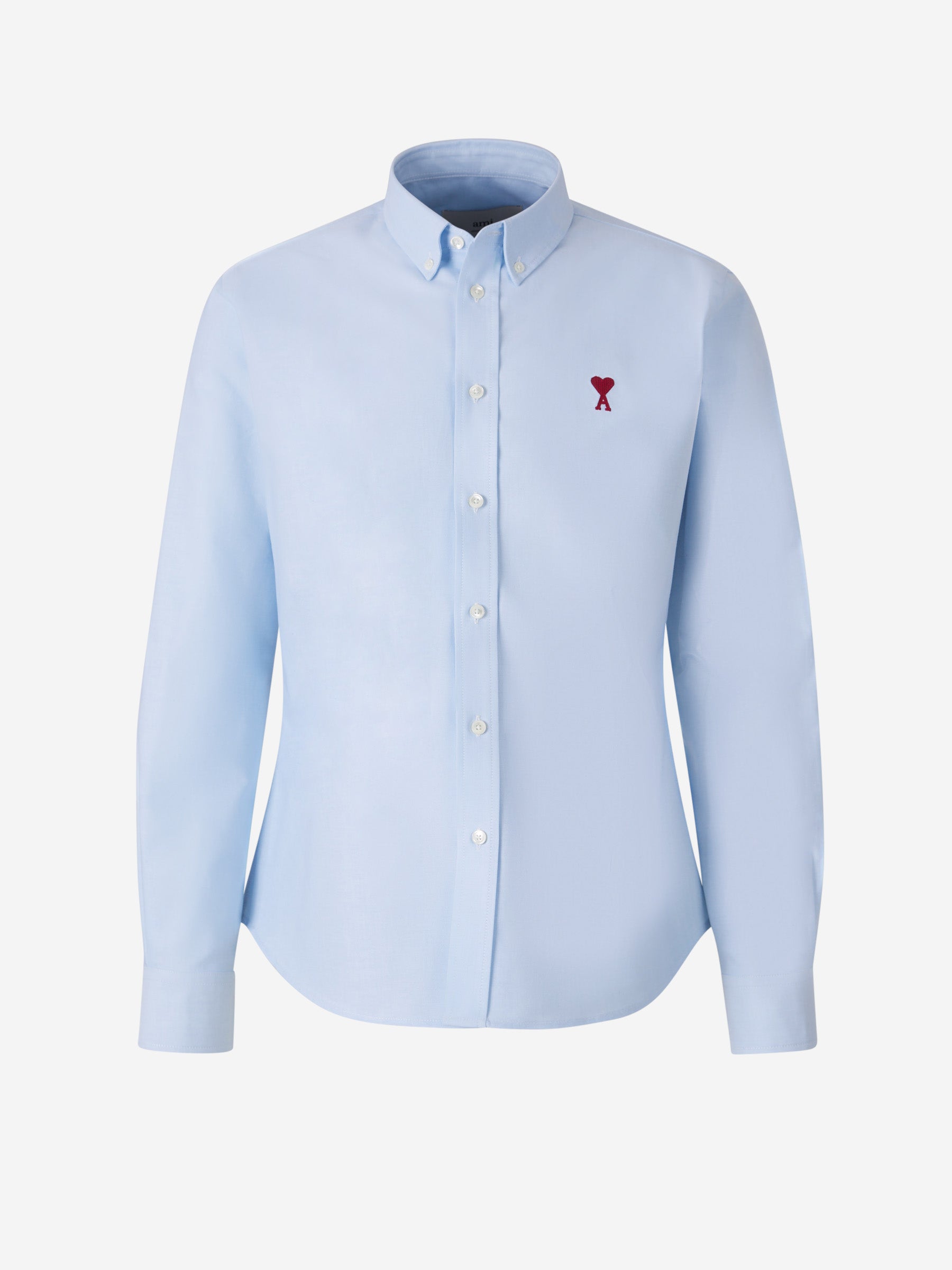 Ami Paris Hombre Barcelona Camisa Button-Down Logo color Azul Celeste sku 531-006550 02 - Foto 1
