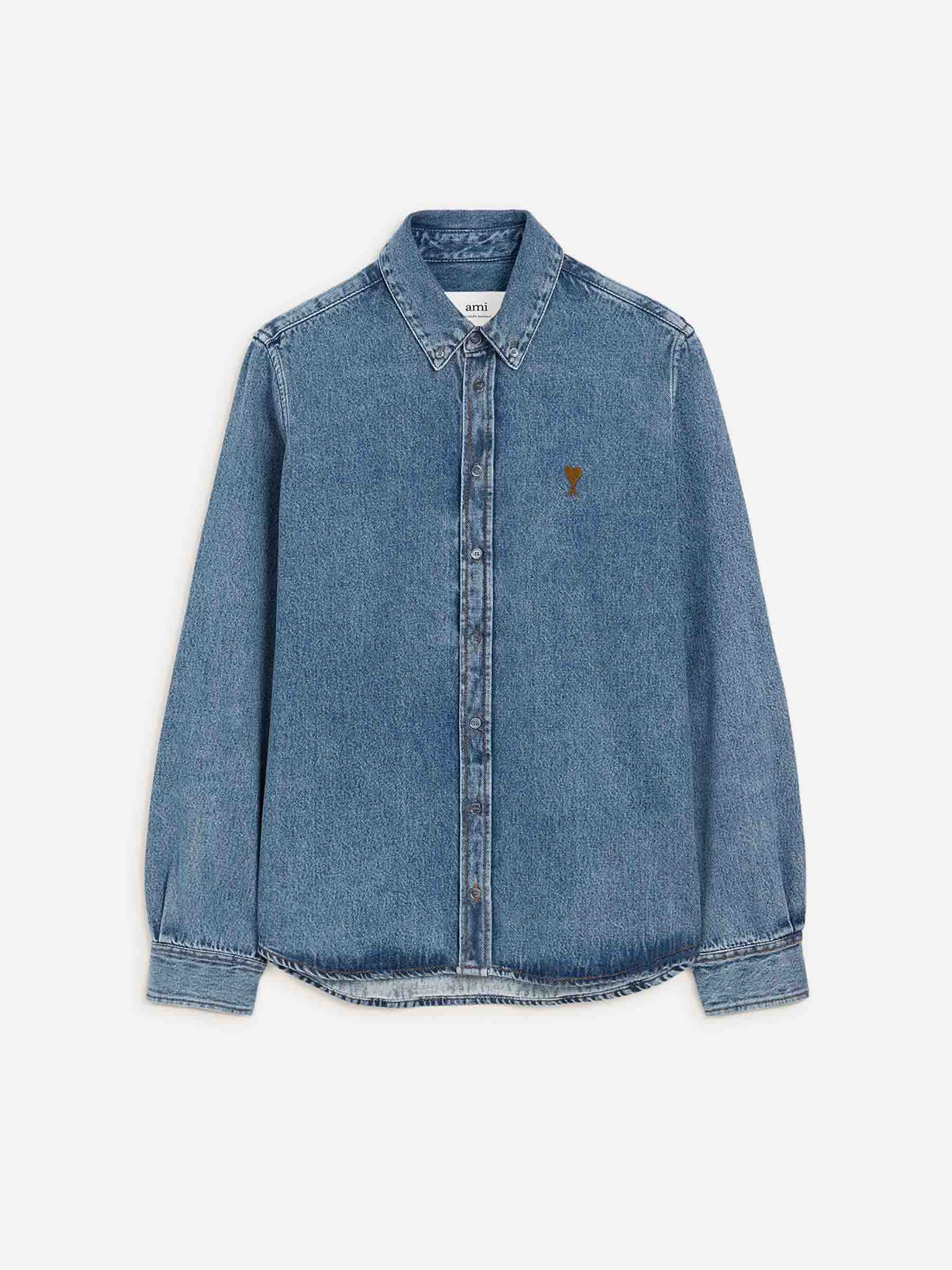 Ami Paris Hombre Barcelona Camisa Denim Algodón color Azul Denim sku 531-006551 01 - Foto 1
