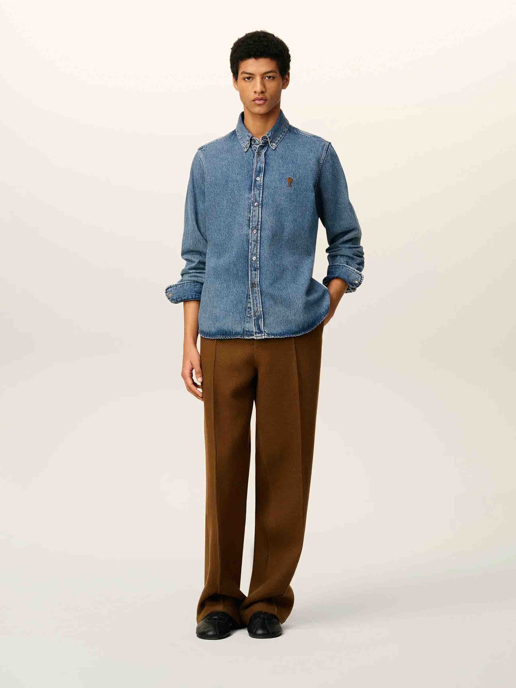 Ami Paris Hombre Barcelona Camisa Denim Algodón color Azul Denim sku 531-006551 01 - Foto 2
