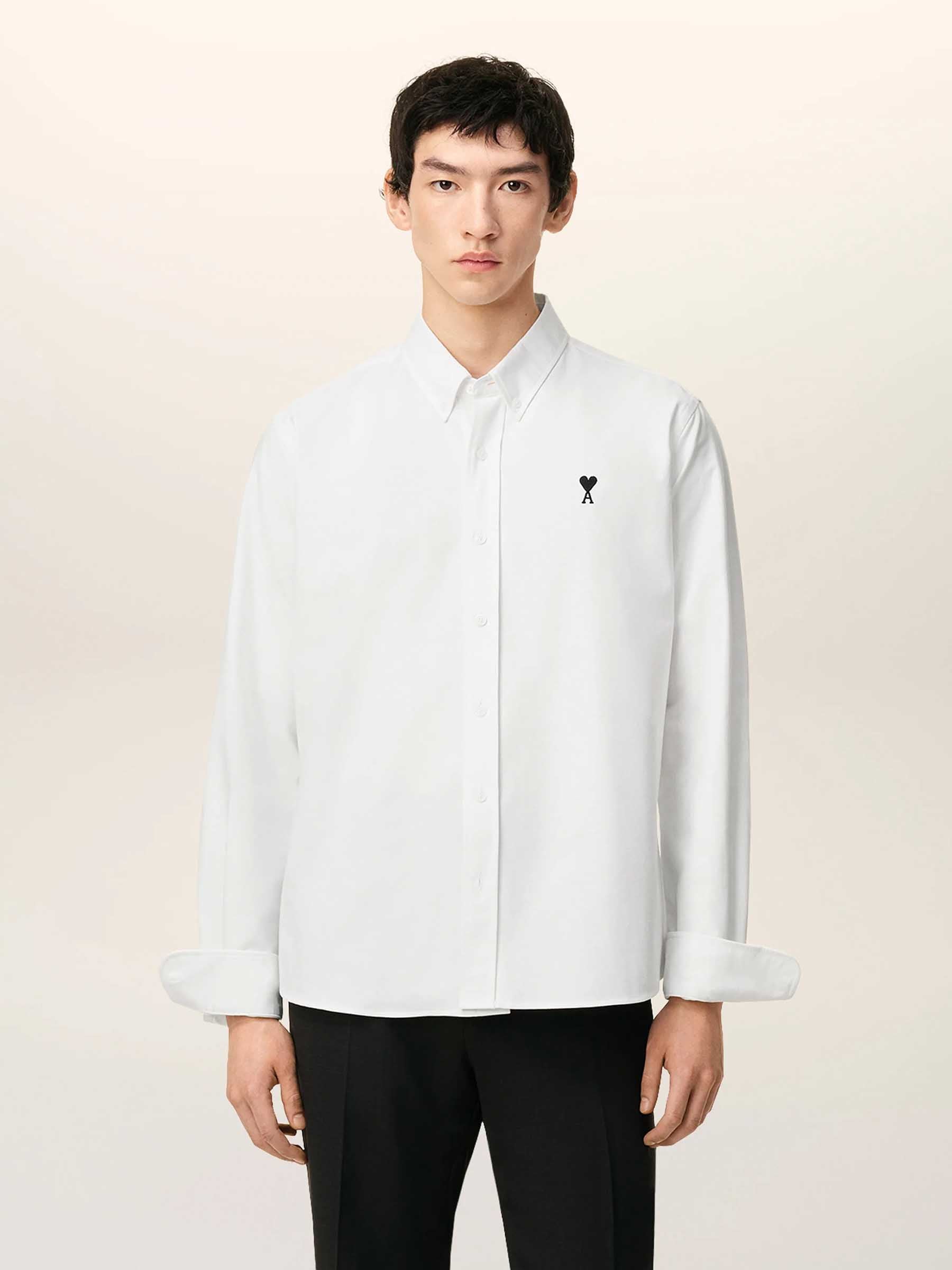 Ami Paris Hombre Barcelona Camisa Algodón Botones color Blanco sku 531-006553 01 - Foto 1