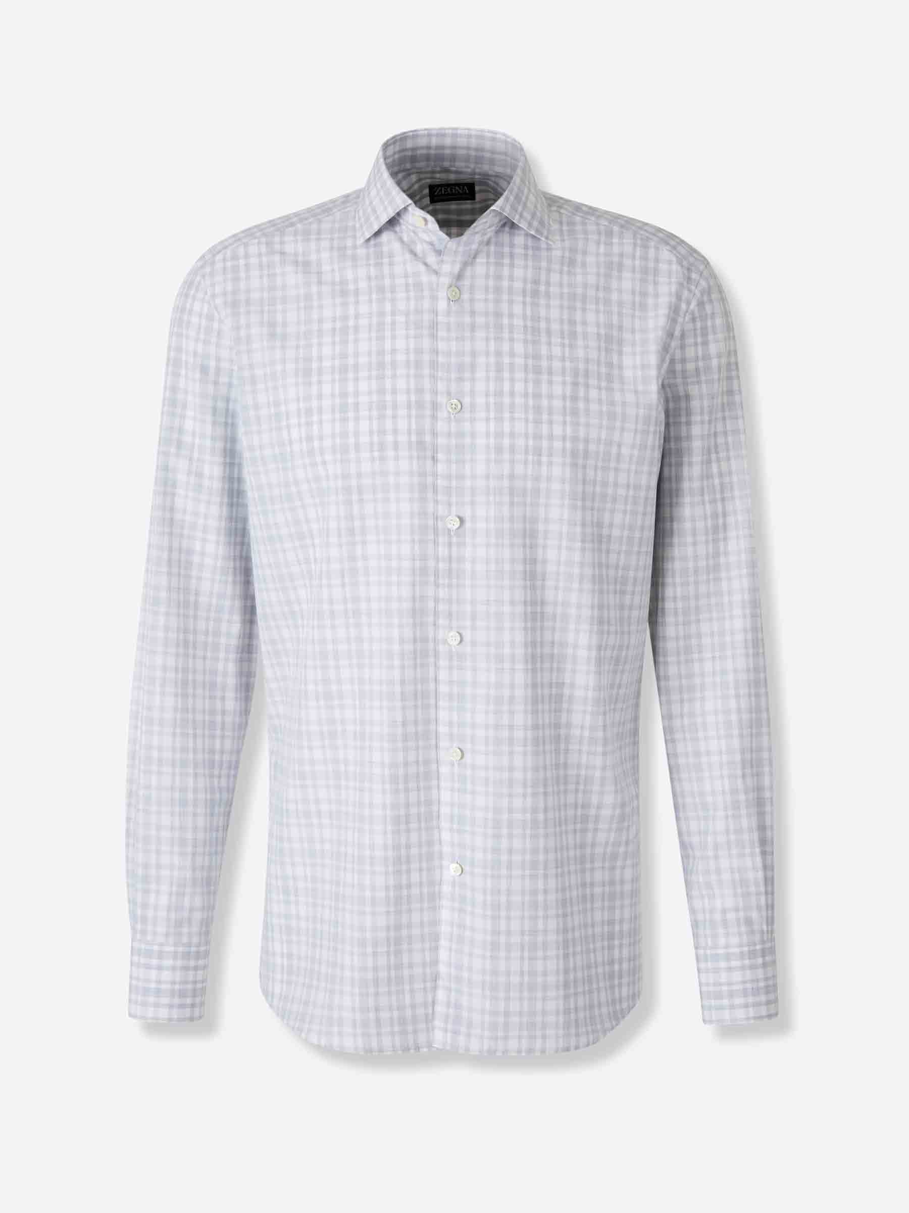 Zegna Hombre Barcelona Camisa Vestir Estampada color Gris Claro sku 531-006555 01 - Foto 1