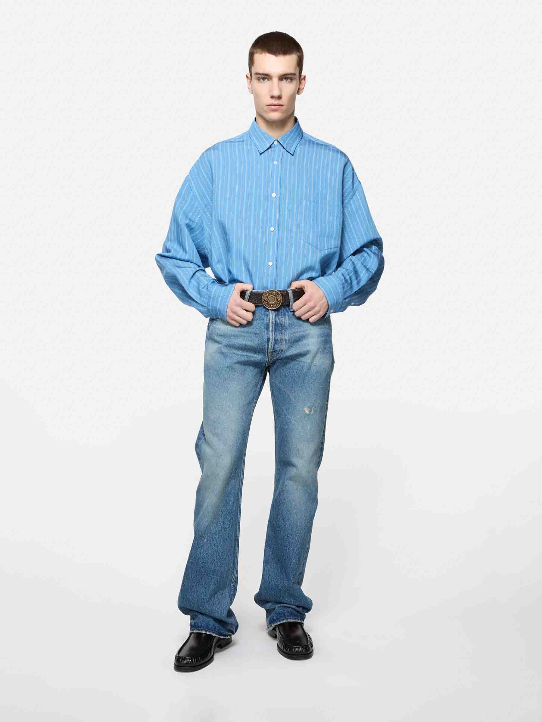 Acne Studios Hombre Barcelona Camisa Motivo Rayas color Azul sku 531-006561 01 - Foto 2
