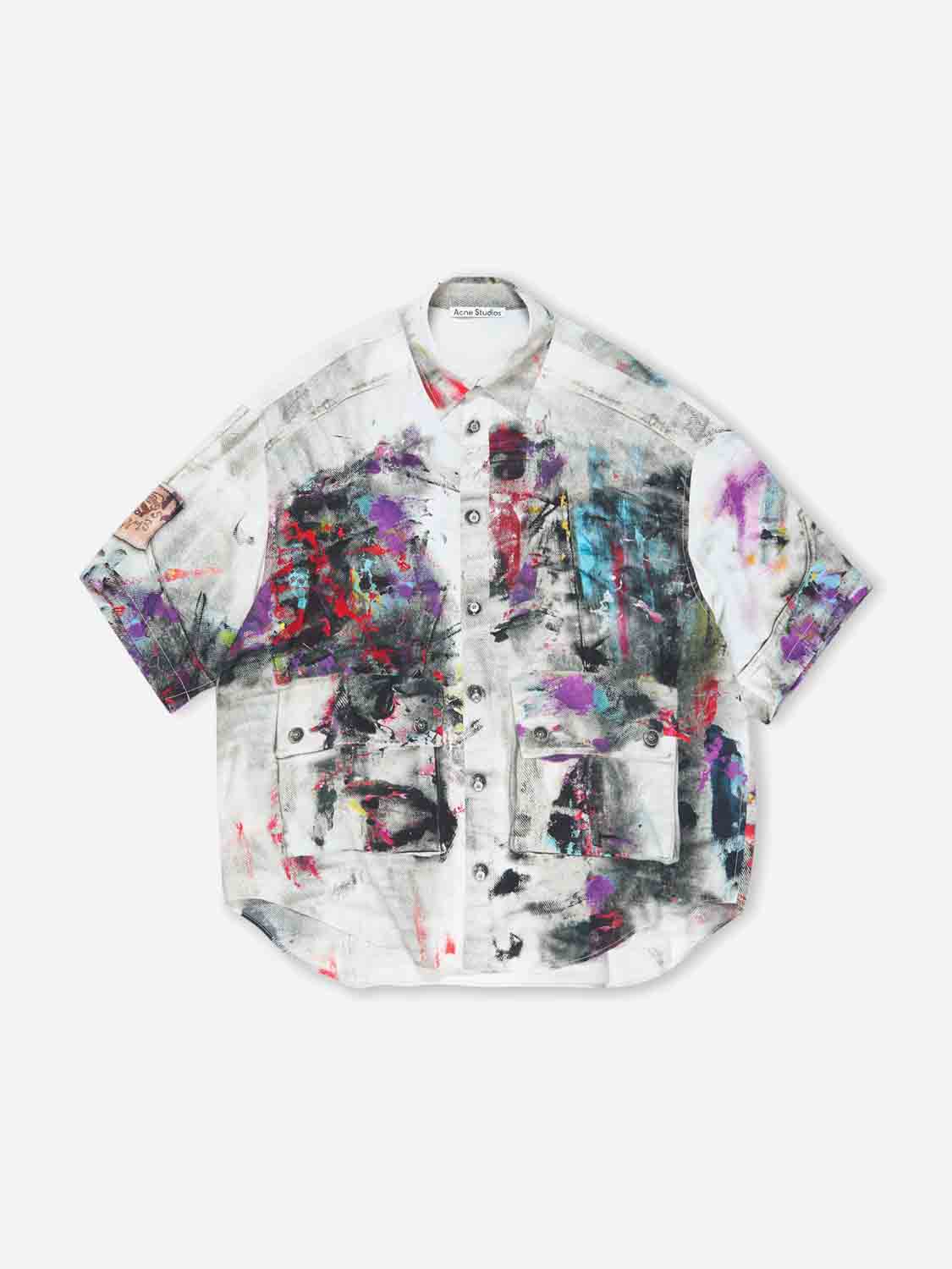 Acne Studios Hombre Barcelona Camisa Estampada Fluida color Violeta sku 531-006562 01 - Foto 1