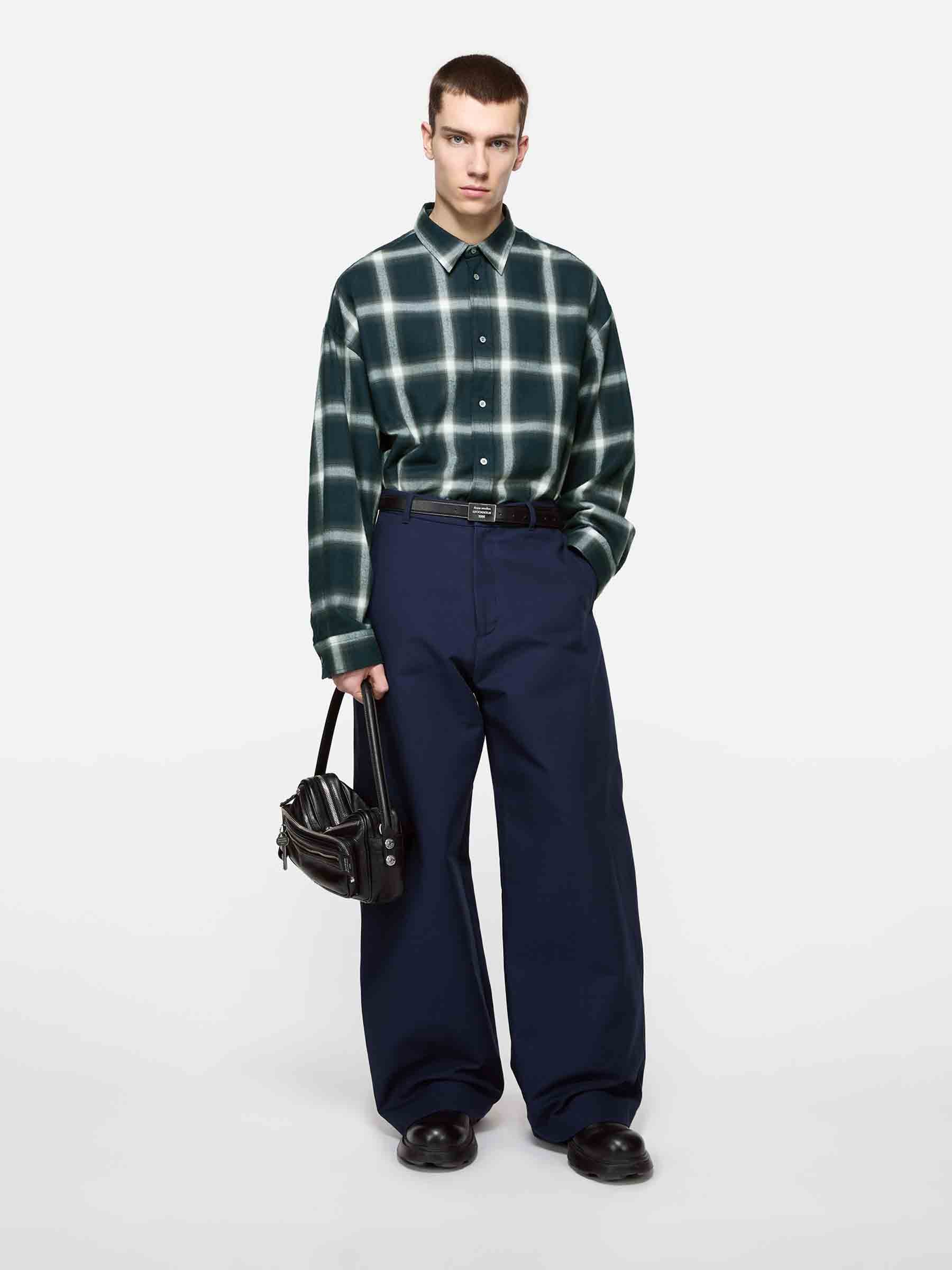 Acne Studios Hombre Barcelona Camisa Algodón Cuadros color Azul Marino sku 531-006563 01 - Foto 2