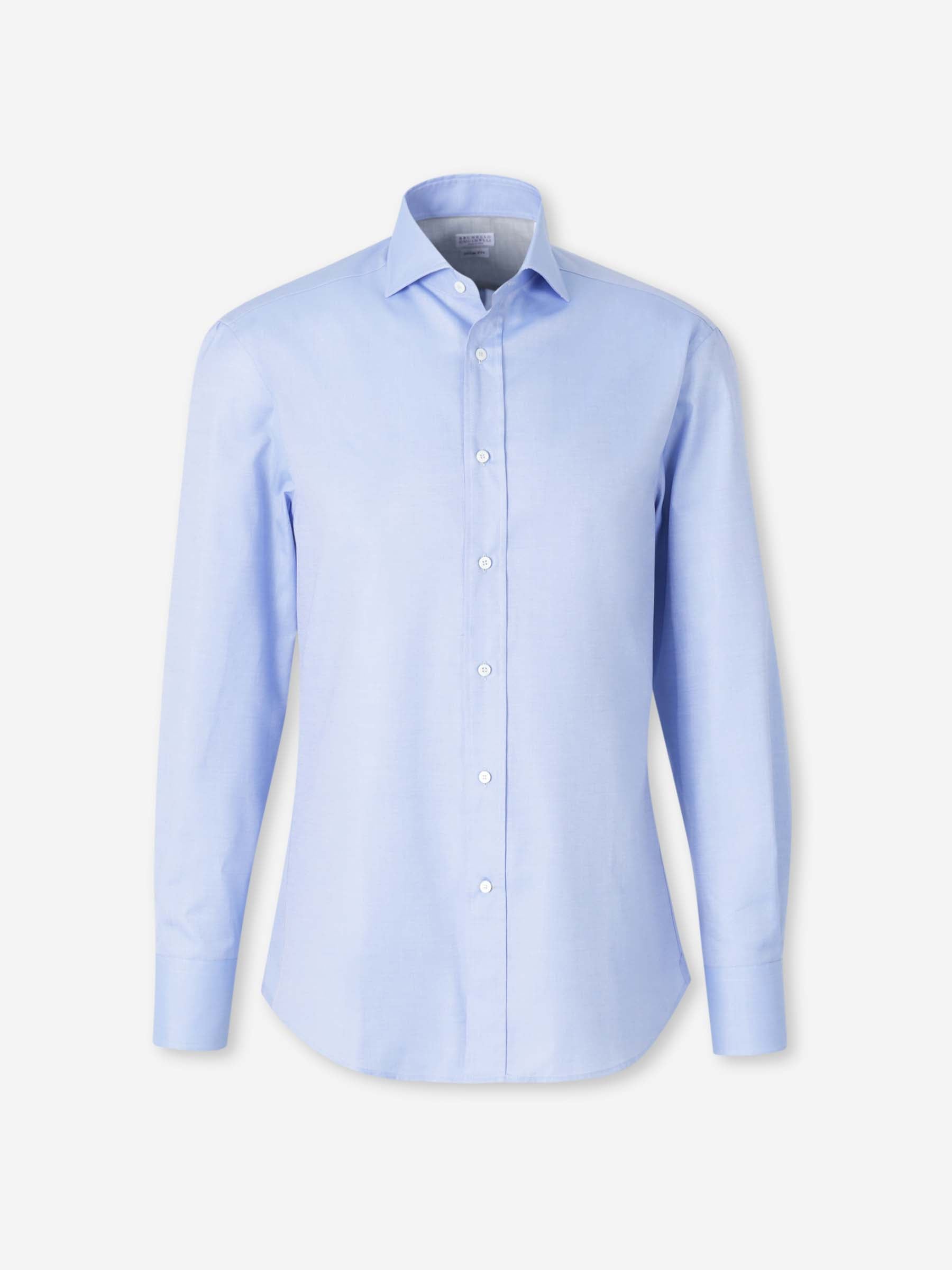Brunello Cucinelli Hombre Barcelona Camisa de Vestir color Azul Celeste sku 531-006566 02 - Foto 1
