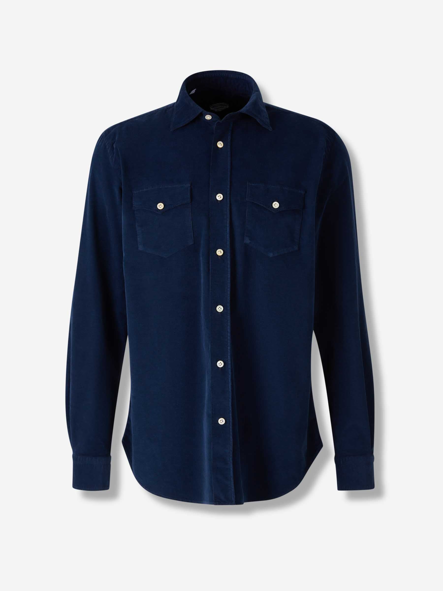 Vincenzo di Ruggiero Hombre Barcelona Camisa Micro Pana color Azul Marino sku 531-006571 01 - Foto 1