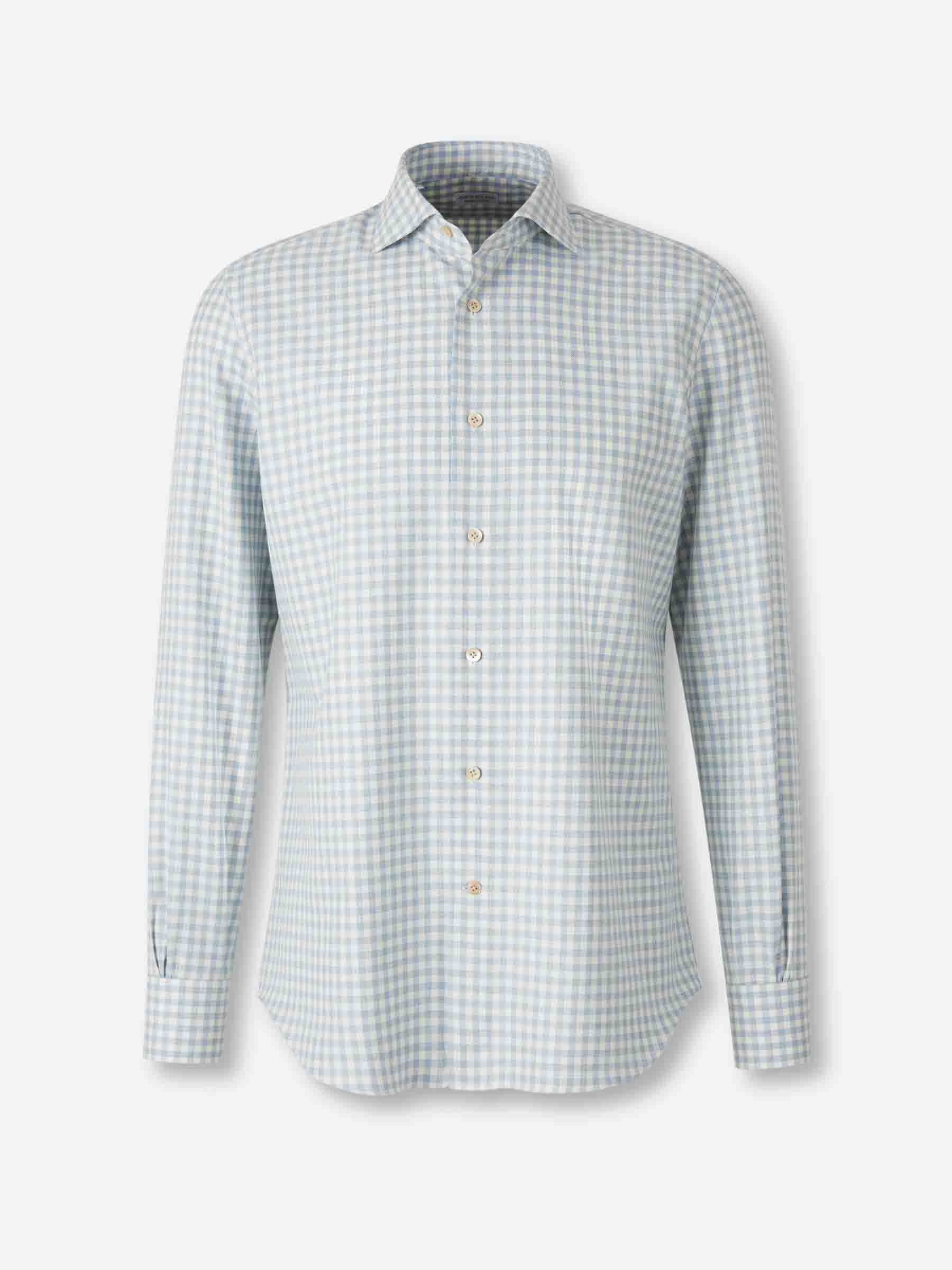 Santa Eulalia Hombre Barcelona Camisa Cuadros Algodón color Azul Celeste sku 531-006577 01 - Foto 1