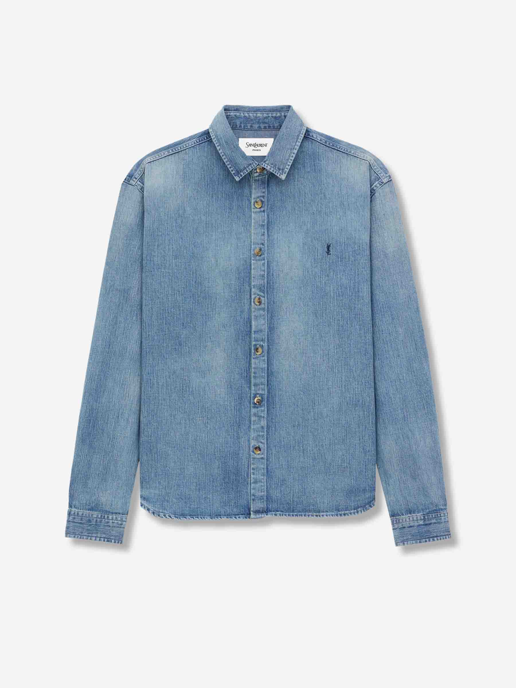 Saint Laurent Hombre Barcelona Camisa Cassandre Denim color Azul Denim sku 531-006588 02 - Foto 1