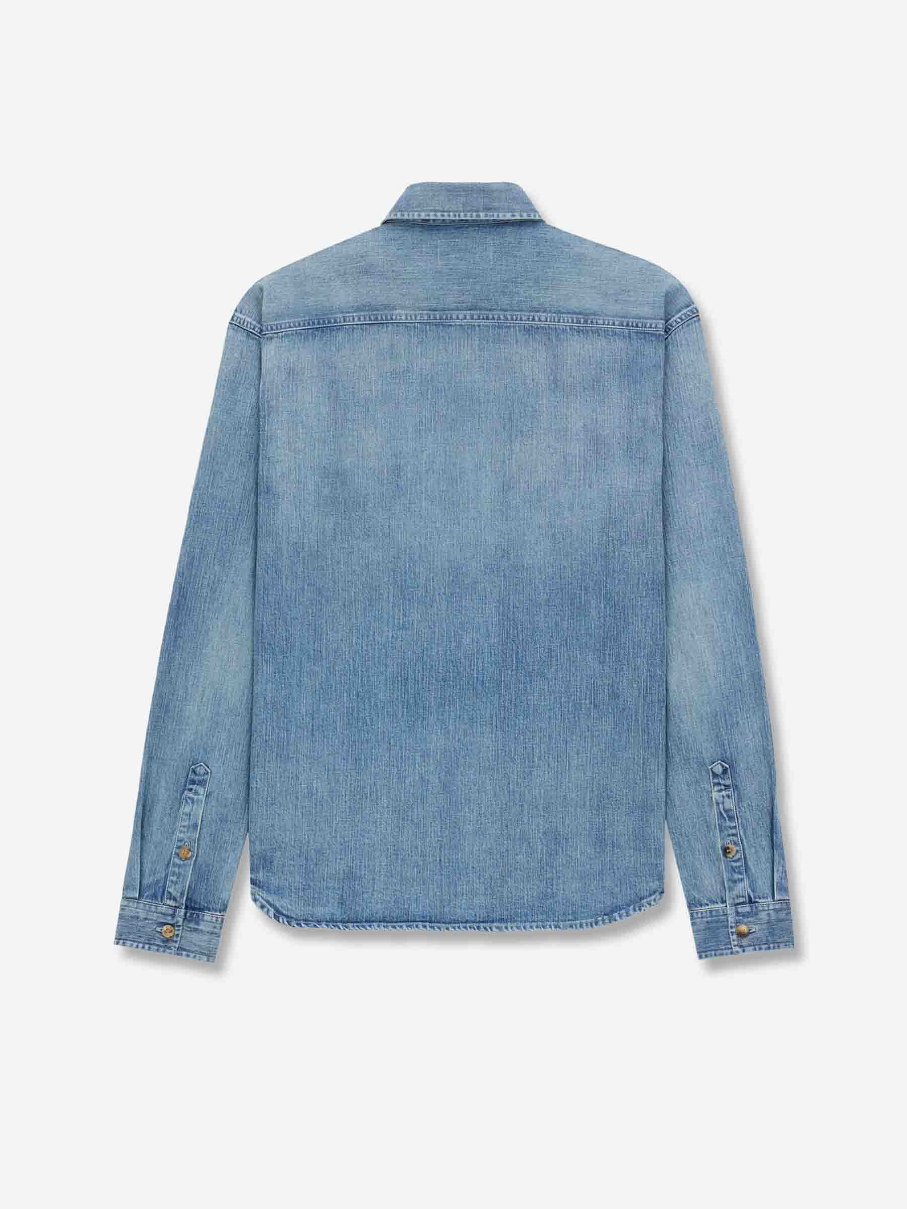 Saint Laurent Hombre Barcelona Camisa Cassandre Denim color Azul Denim sku 531-006588 02 - Foto 2