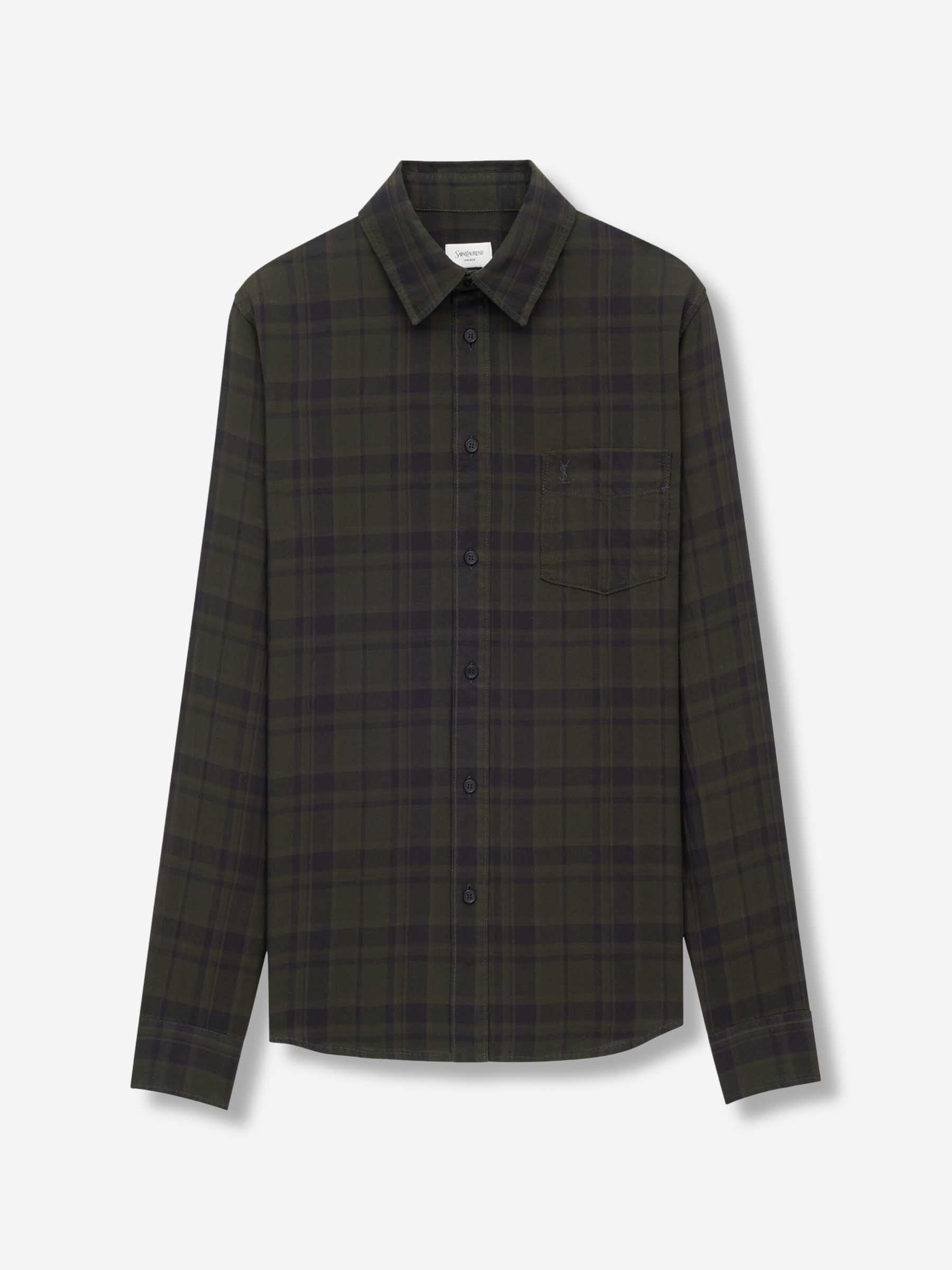 Saint Laurent Hombre Barcelona Camisa Cassandre Algodón color Burdeos sku 531-006591 01 - Foto 1
