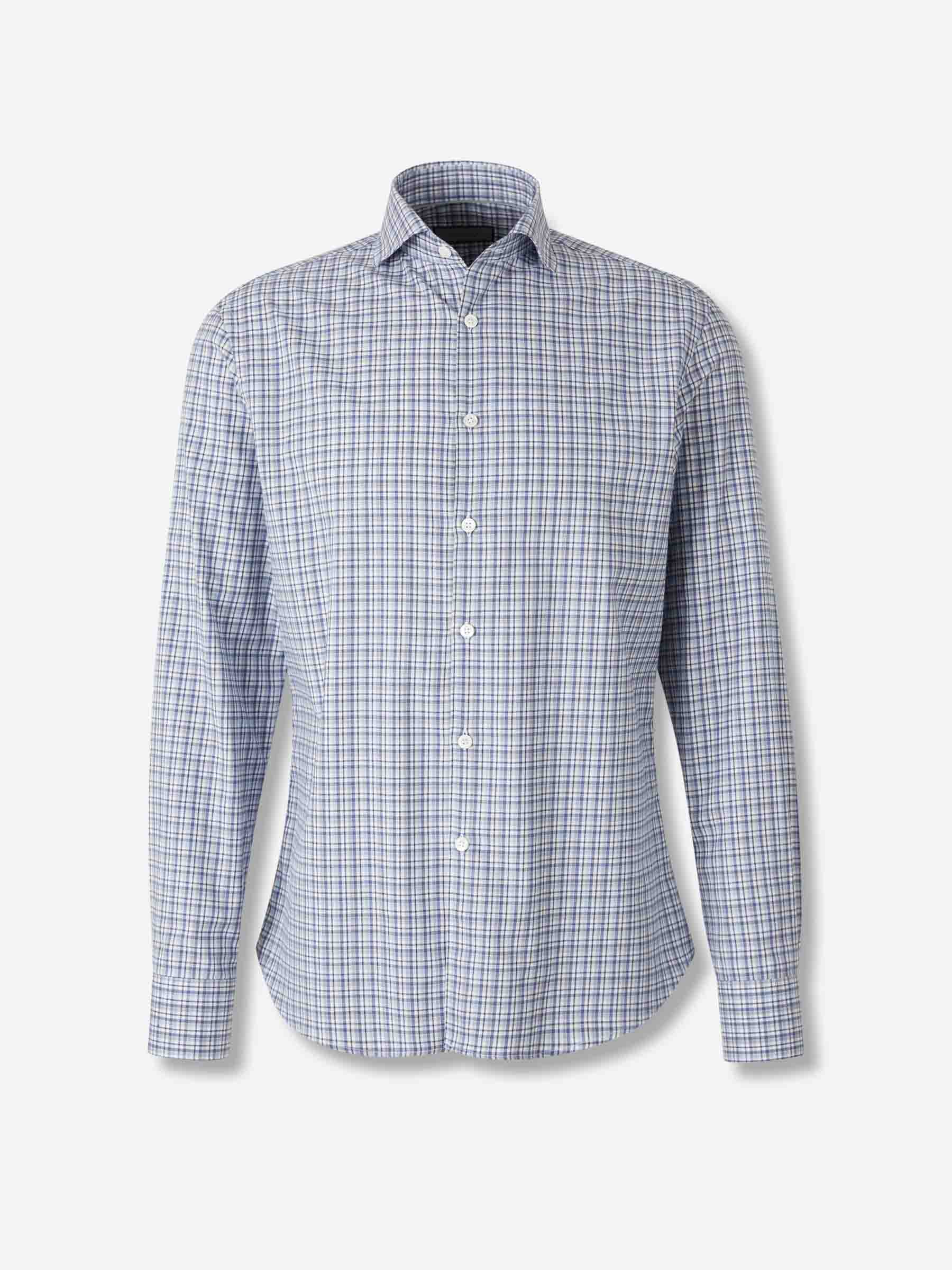 Canali Hombre Barcelona Camisa Motivo Cuadros color Azul sku 531-006602 01 - Foto 1