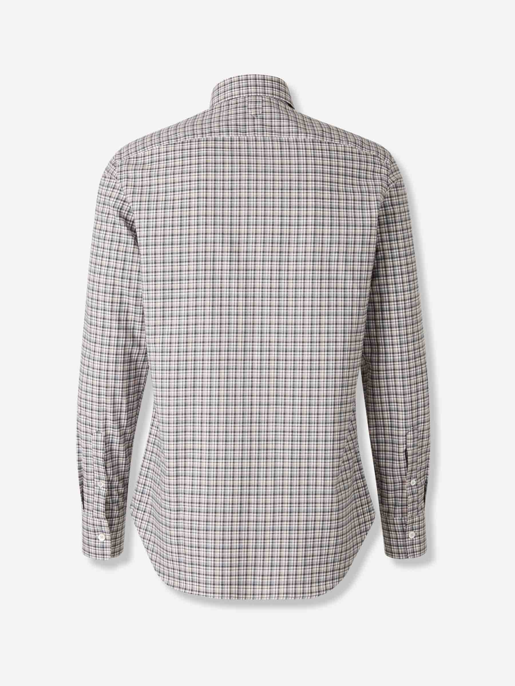 Canali Hombre Barcelona Camisa Motivo Cuadros color Burdeos sku 531-006602 02 - Foto 2