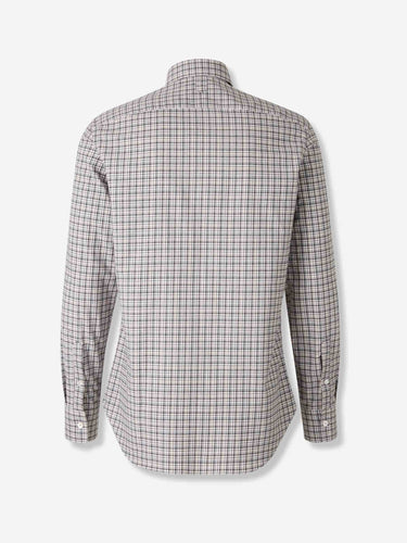 Canali Hombre Barcelona Camisa Motivo Cuadros color Burdeos sku 531-006602 02 - Foto 2