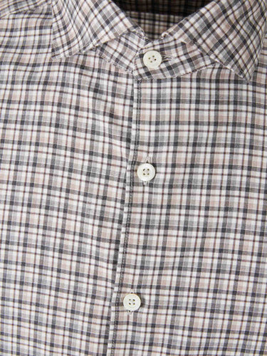 Canali Hombre Barcelona Camisa Motivo Cuadros color Burdeos sku 531-006602 02 - Foto 3