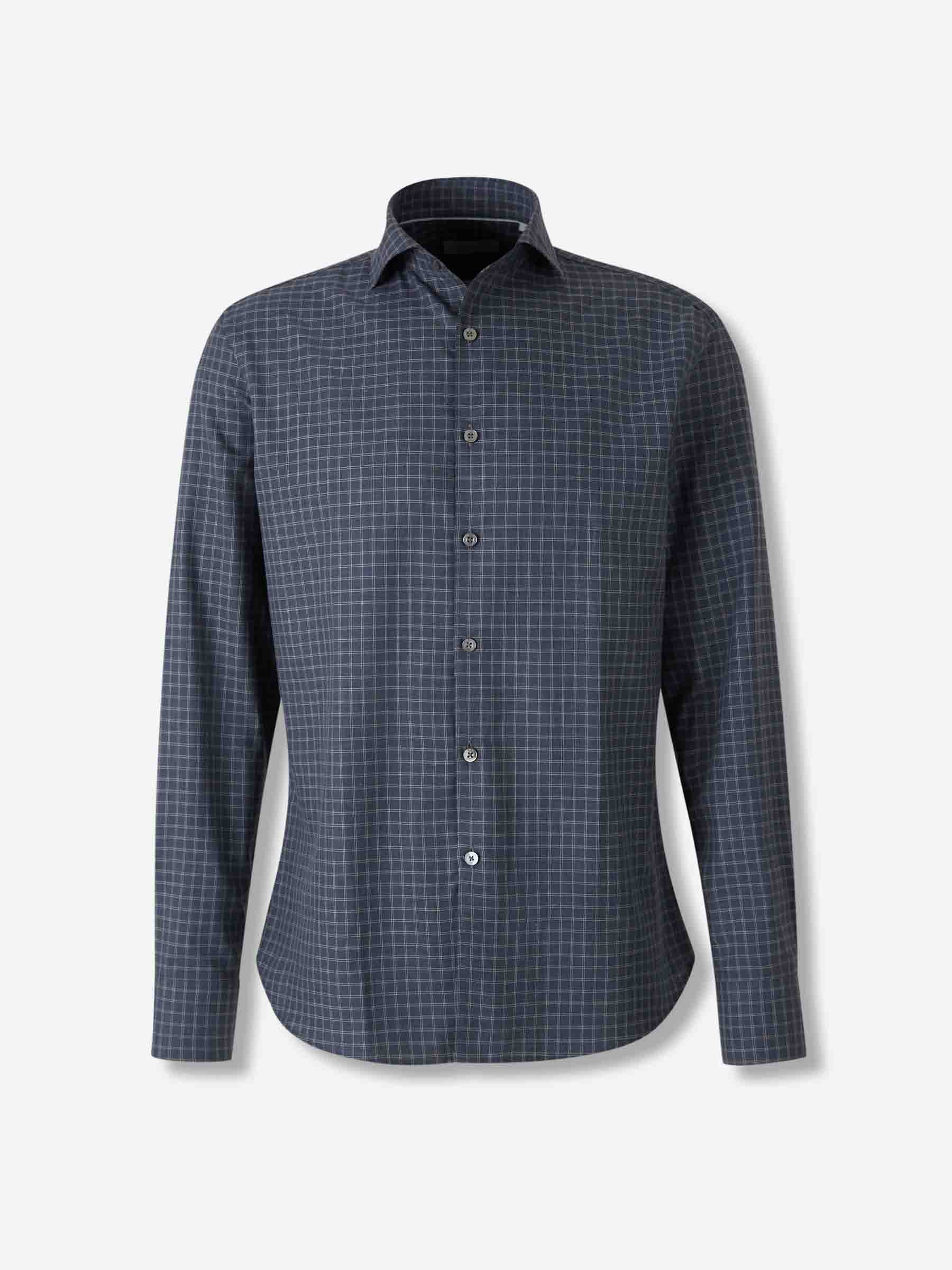 Canali Hombre Barcelona Camisa Motivo Cuadros color Gris Antracita sku 531-006603 01 - Foto 1