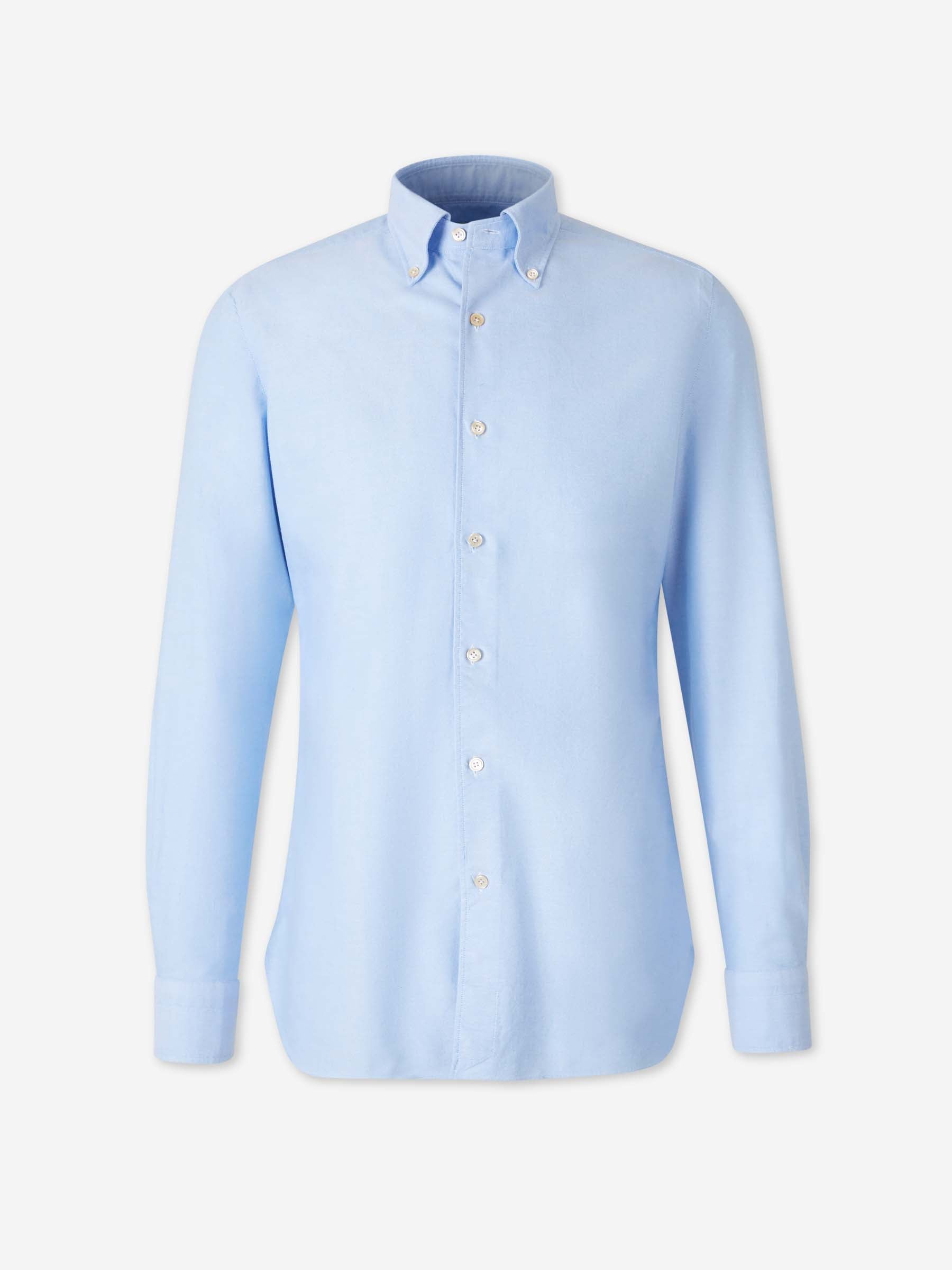 Borrelli Hombre Barcelona Camisa Lisa Algodón color Azul Celeste sku 531-006604 01 - Foto 1