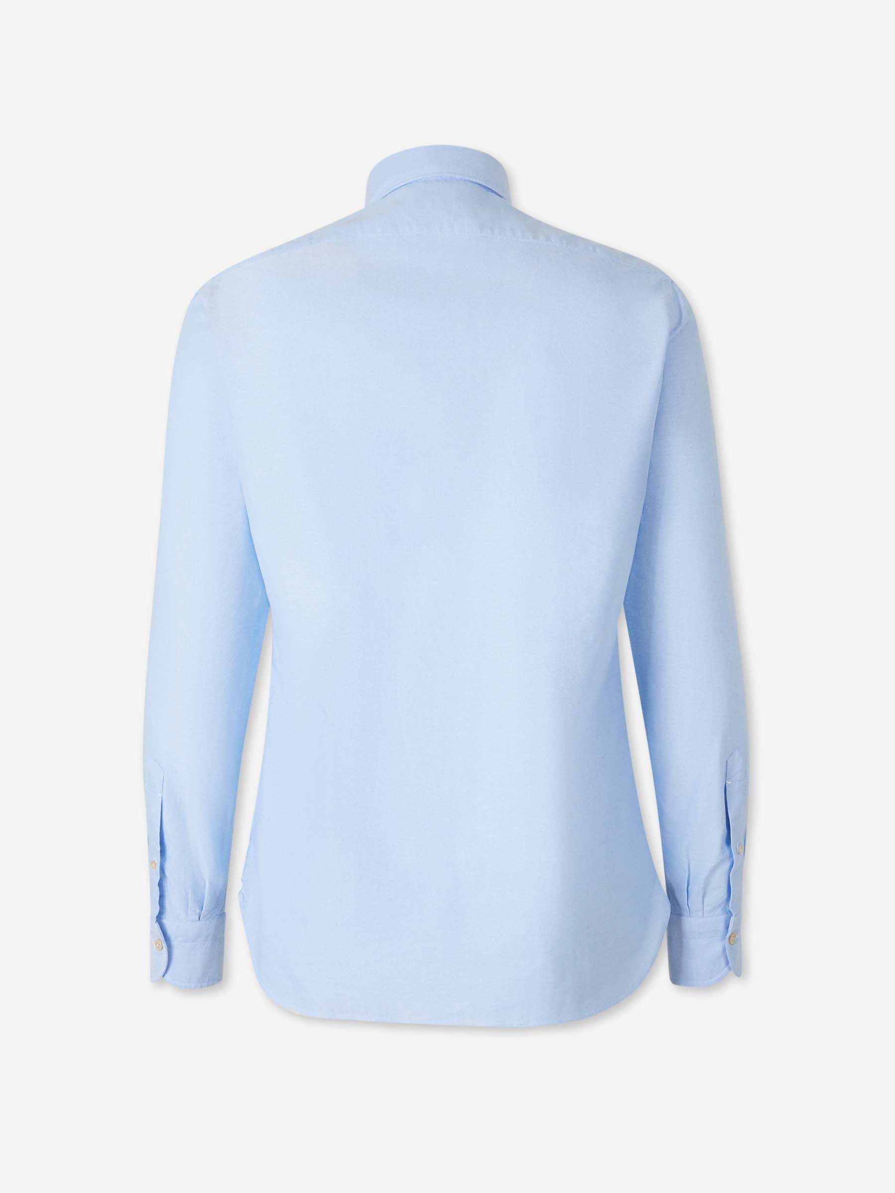 Borrelli Hombre Barcelona Camisa Lisa Algodón color Azul Celeste sku 531-006604 01 - Foto 2