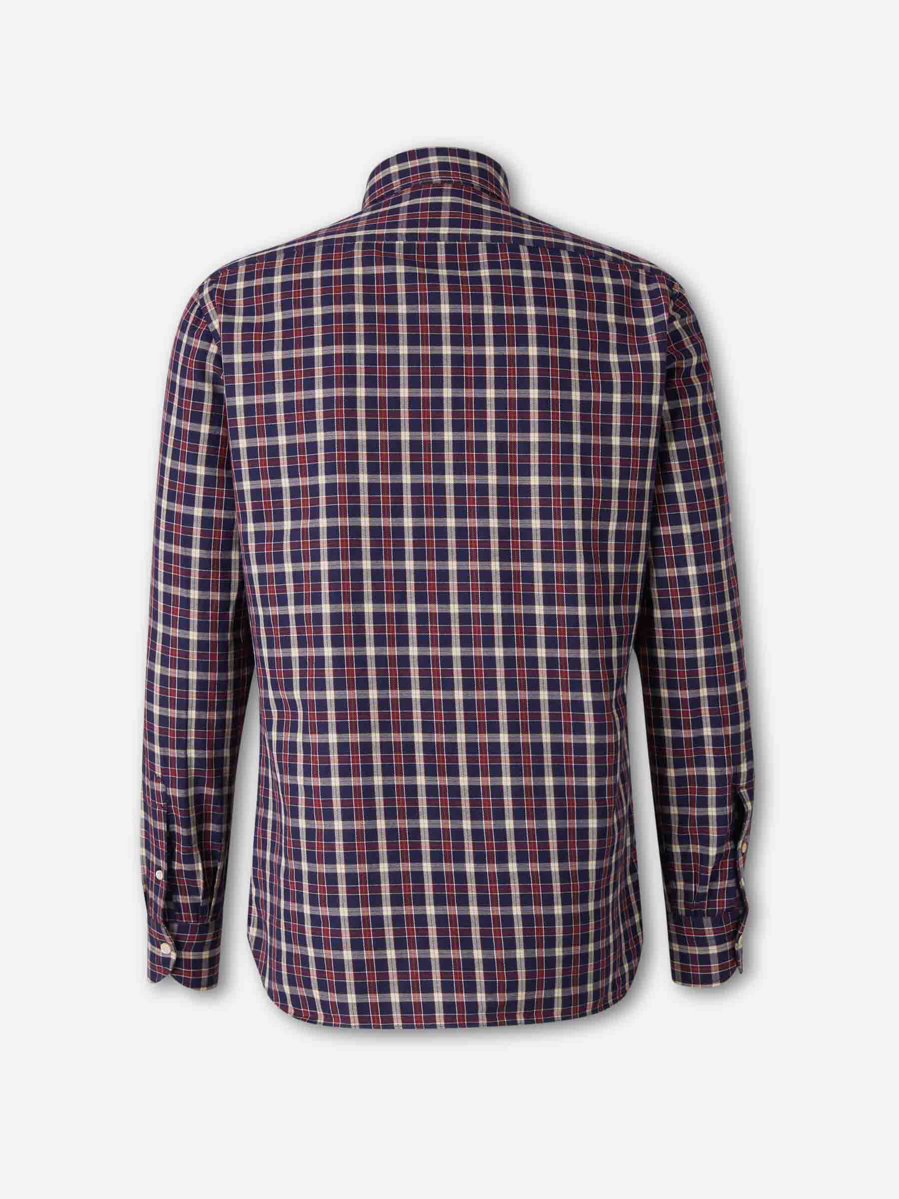 Borrelli Hombre Barcelona Camisa Motivo Cuadros color Burdeos sku 531-006605 03 - Foto 2
