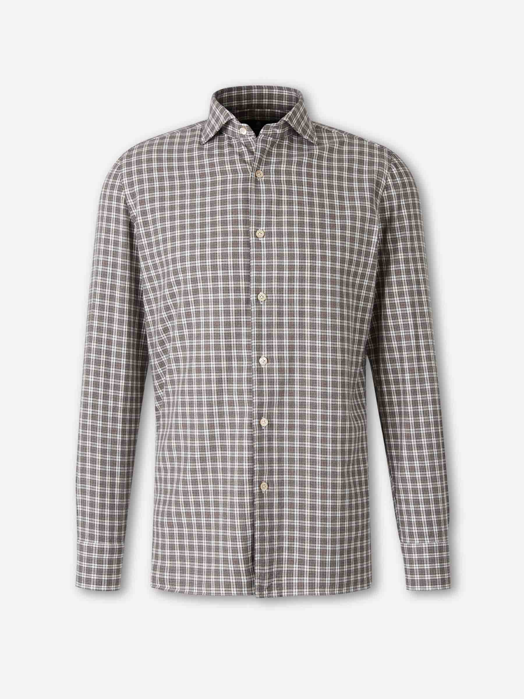 Borrelli Hombre Barcelona Camisa Motivo Cuadros color Burdeos sku 531-006606 01 - Foto 1