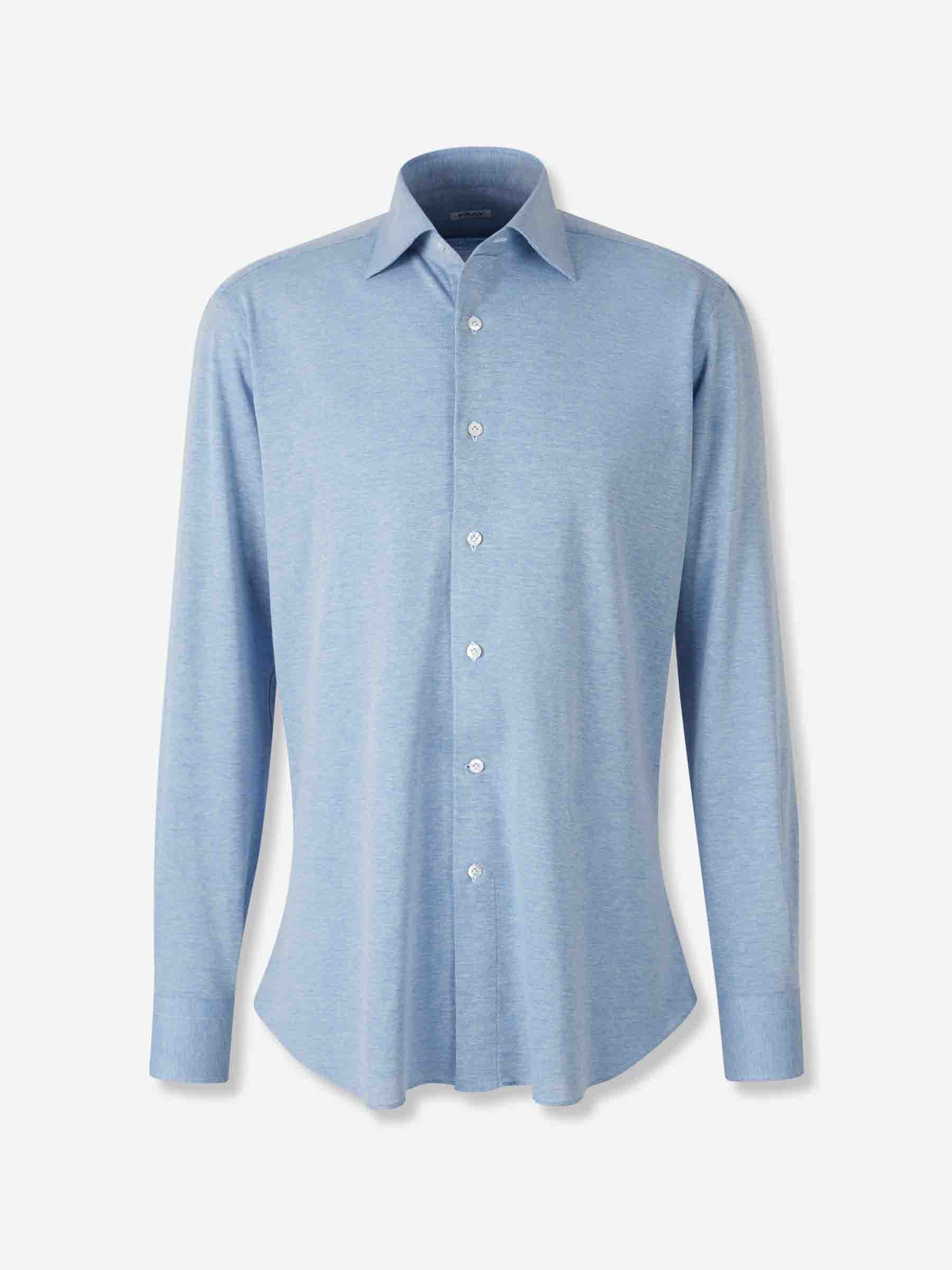 Fray Hombre Barcelona Camisa Gabriel Punto color Azul Celeste sku 531-006608 02 - Foto 1