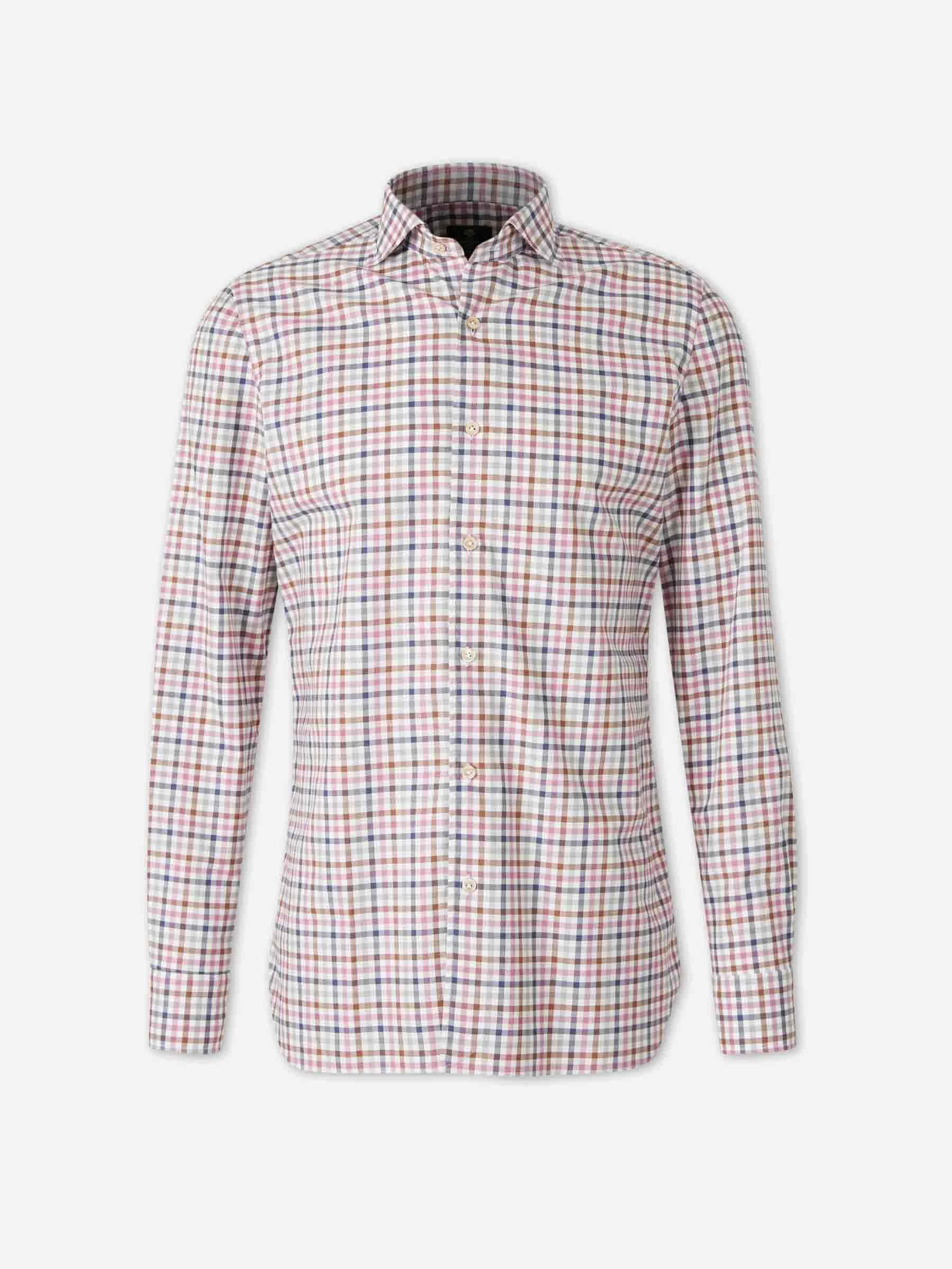 Borrelli Hombre Barcelona Camisa Motivo Cuadros color Violeta sku 531-006610 01 - Foto 1