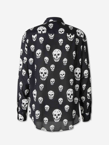 McQueen Hombre Barcelona Camisa Skull Print color Blanco Y Negro sku 531-006631 01 - Foto 2
