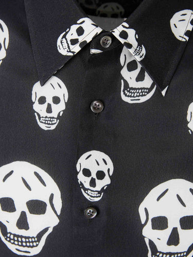 McQueen Hombre Barcelona Camisa Skull Print color Blanco Y Negro sku 531-006631 01 - Foto 3